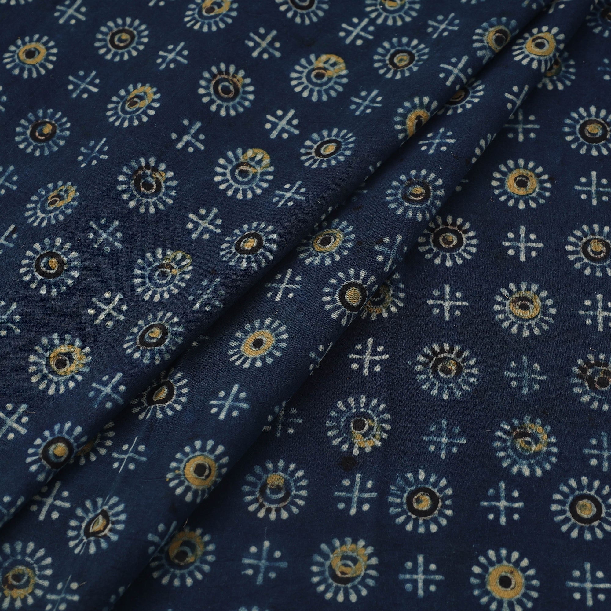 KACHCHH JI CHHAAP Blue - Block Print Cotton Natural Dyed Ajrakh Fabric 07 - view 2