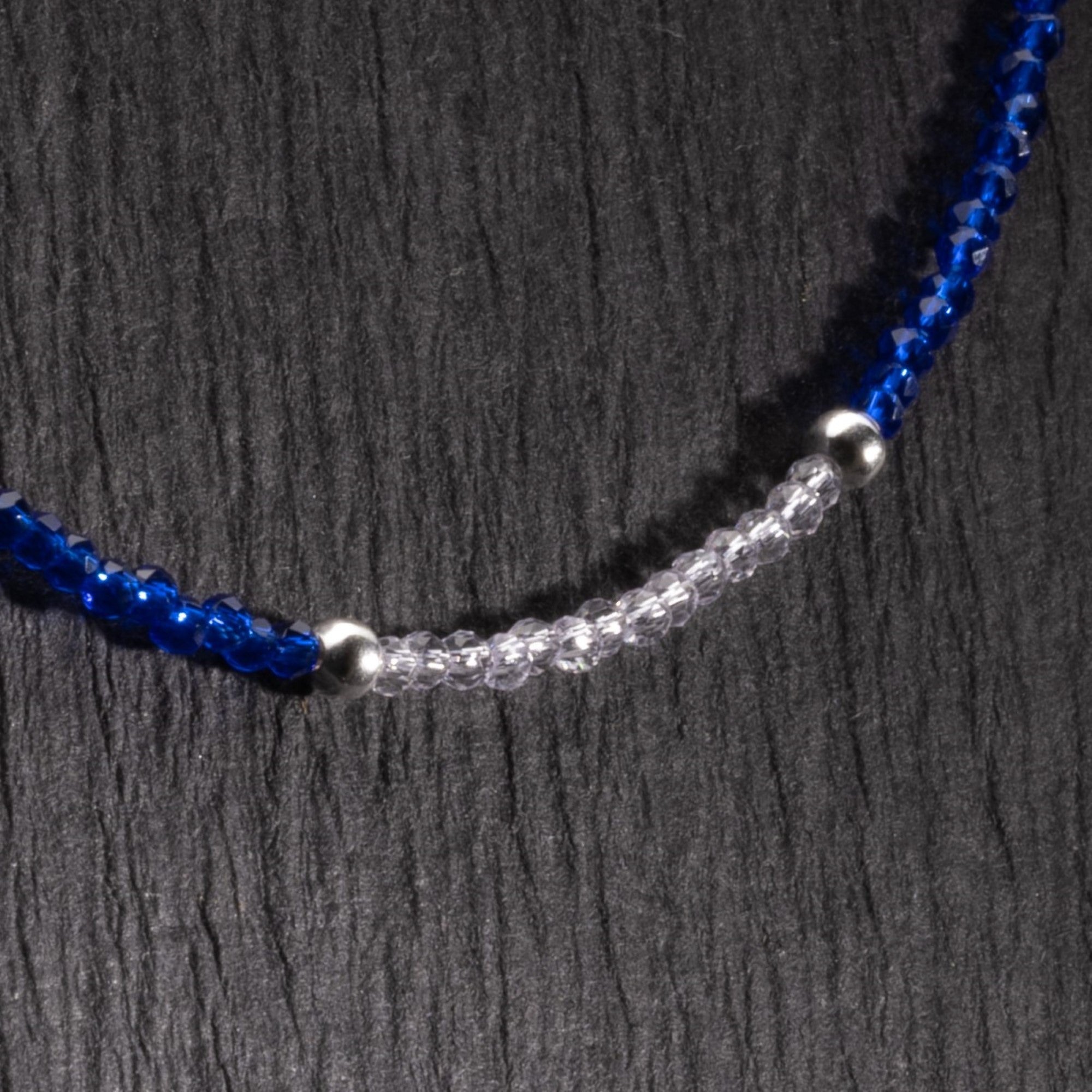 Prinjal Jewellers Real silver and dark blue beads anklets for women - view 2