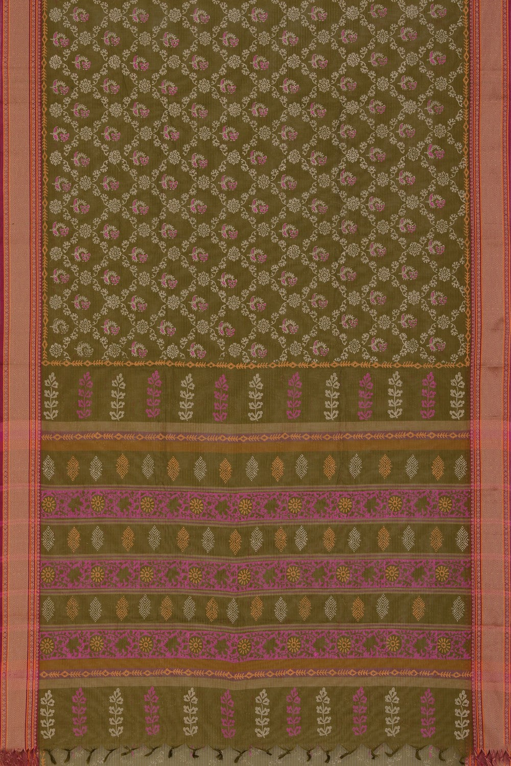Kalanjali Ethnics Hand block printed cotton saree - view 4