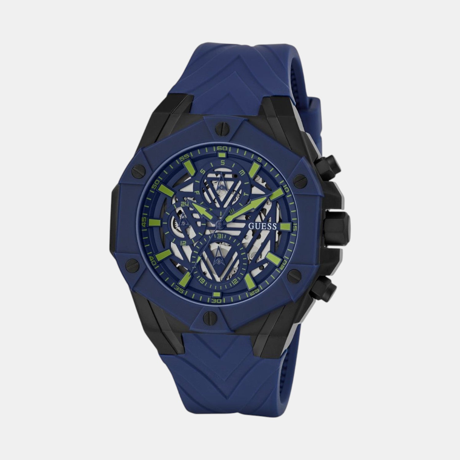 Guess Sport Men Quartz Blue Dial Multi-Function Silicone Watch GW0579G3 - view 3