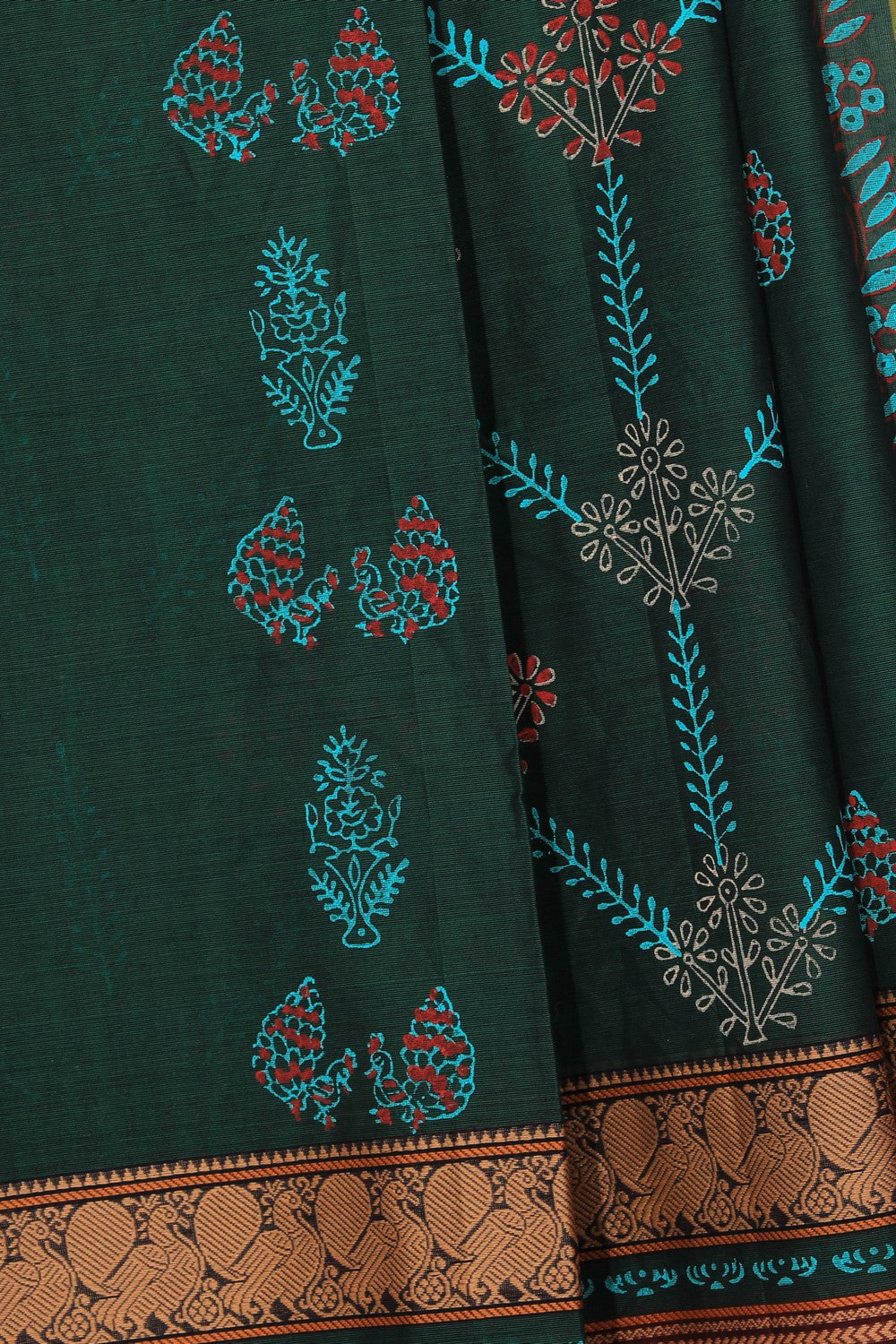 Kalanjali Ethnics Hand block printed cotton saree - view 2