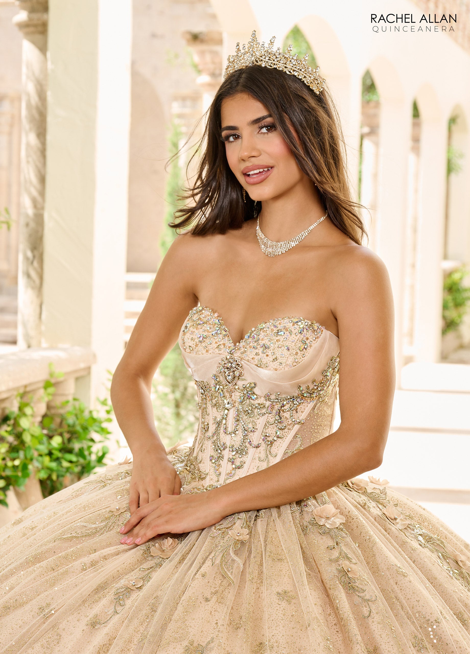 Mary's Bridal Cape Sleeve Quinceanera Dress by Rachel Allan RQ3146 - view 2