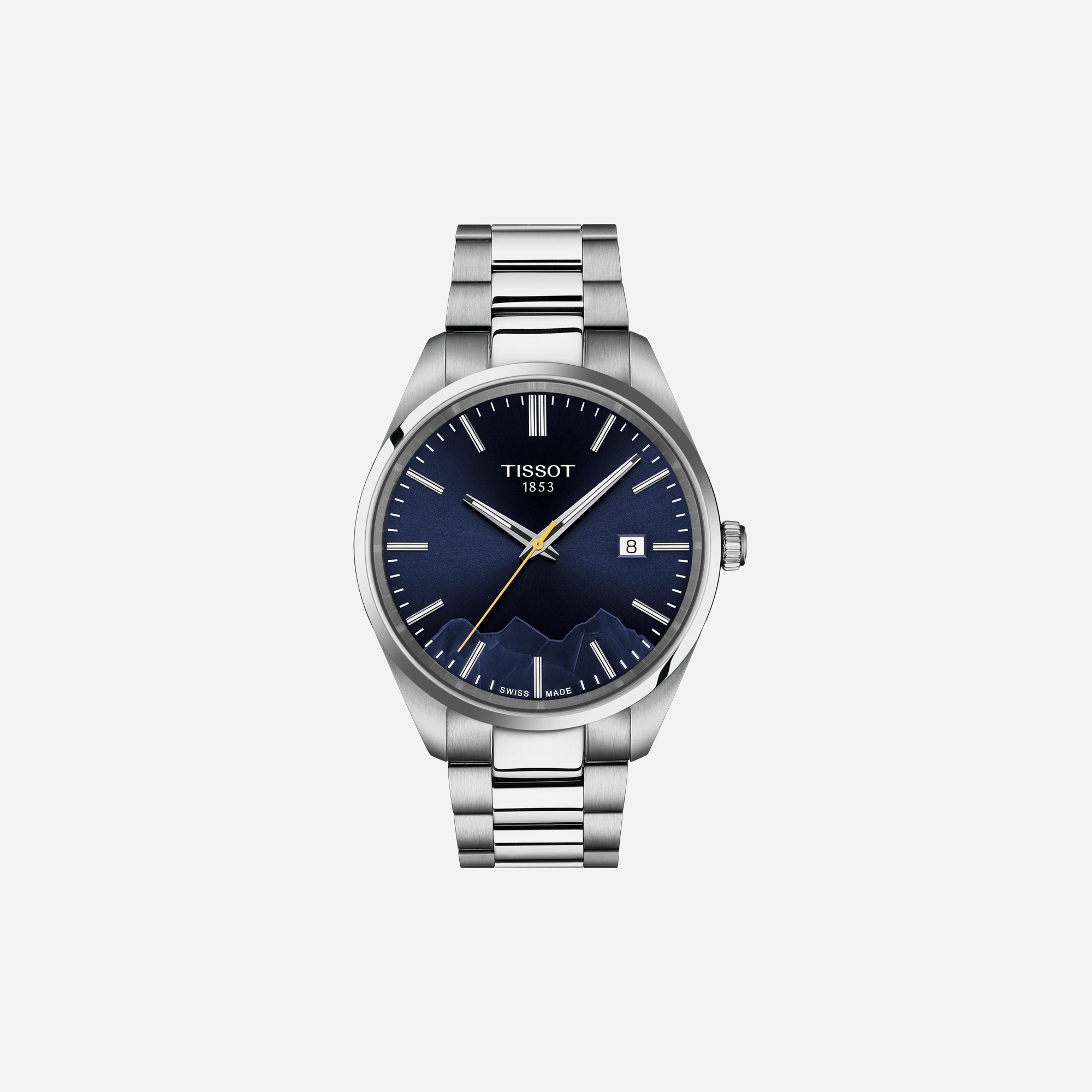 Tissot PR 100 Jungfraubahn Quartz Blue Dial 40mm Grey Stainless Steel Bracelet Watch