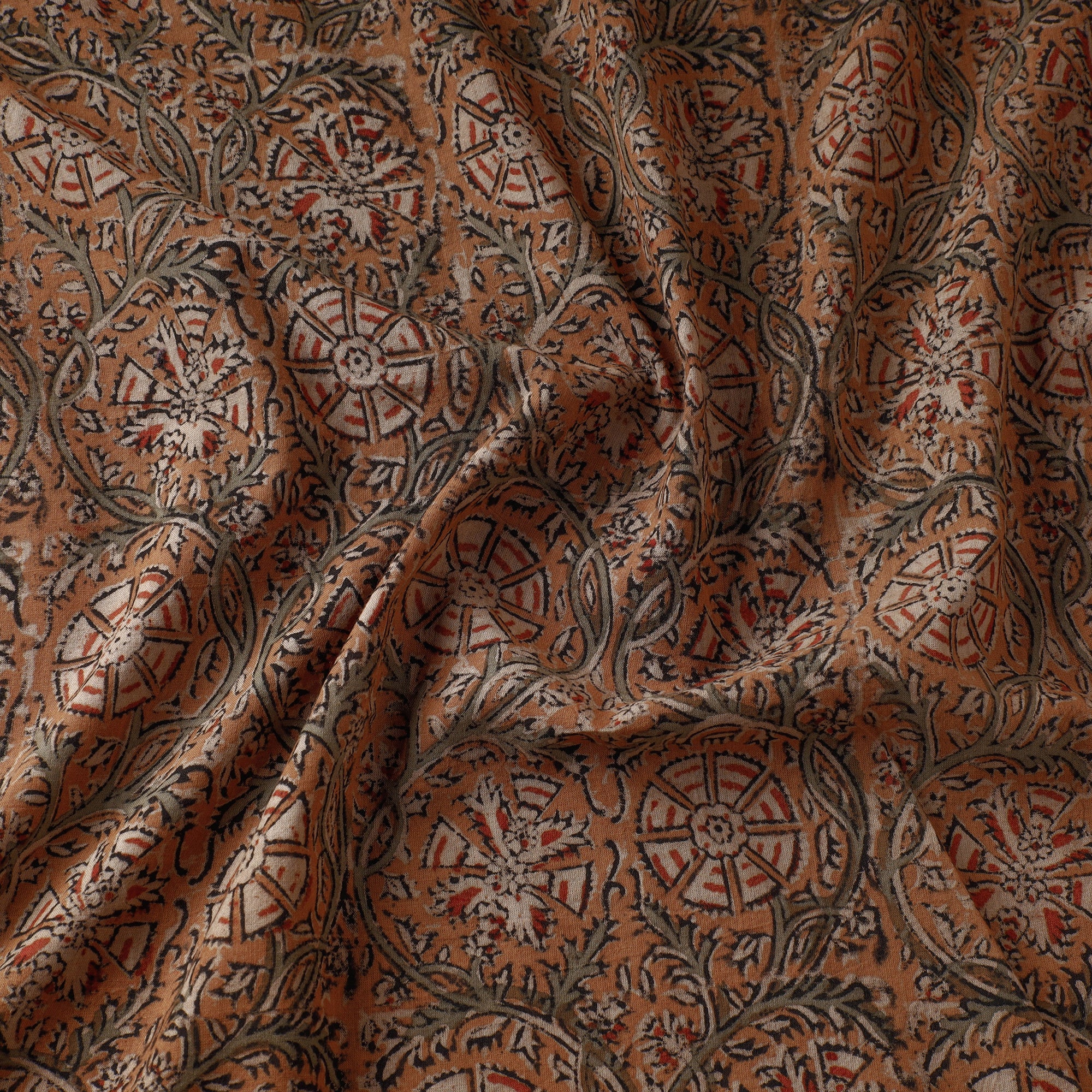 SOUTH KARGHA Brown - Kalamkari Block Printed Cotton Fabric - view 3
