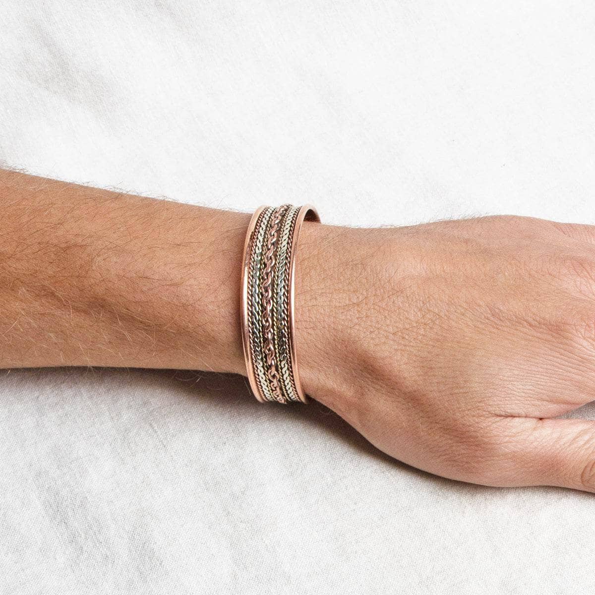 Tiny Rituals Tibetan Handcrafted Twisted Copper Healing Bracelet - view 3