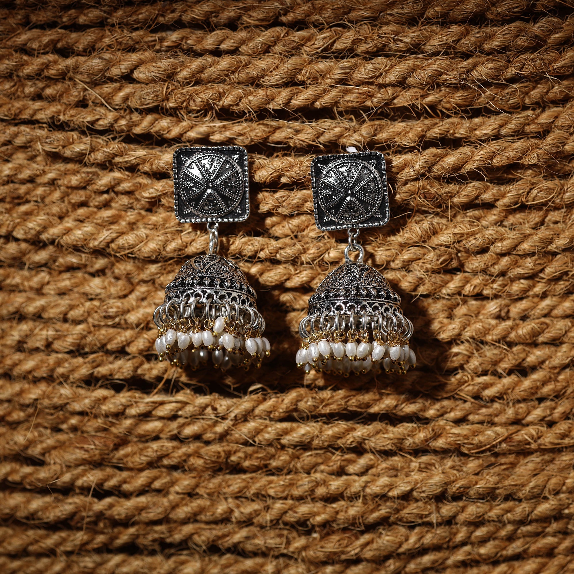 JALPARI Afiya Handcrafted GS Beaded Jhumki Earrings