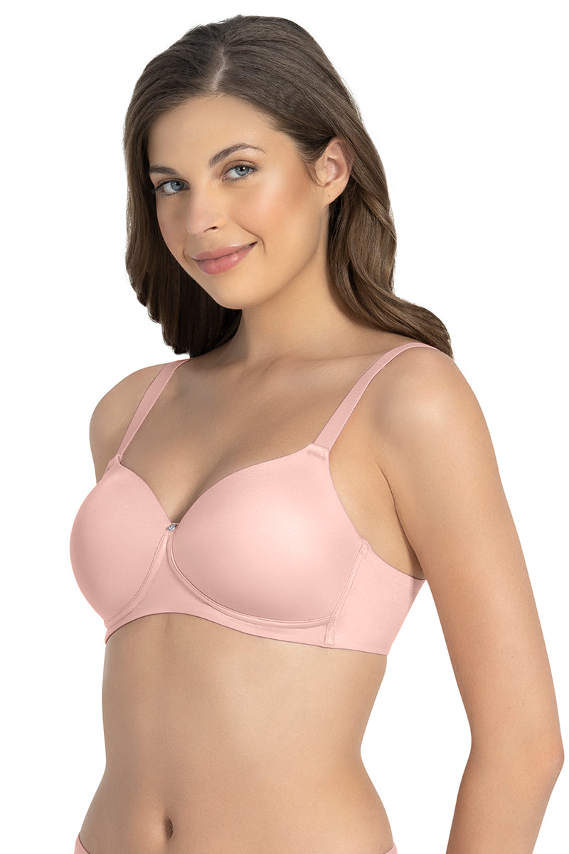 Amante Cloudsoft Padded & Non-wired Bra - Blush Pink - view 3