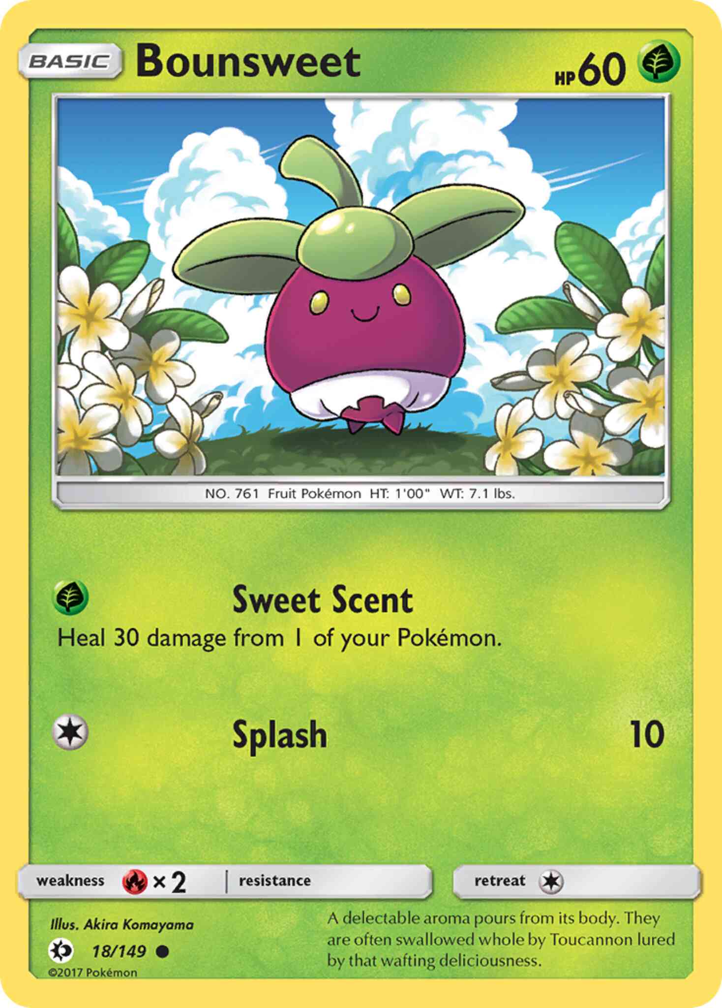 Common sm1-18 reverse – Pokémon Bounsweet - 18/149 - Common [sm1-18] [Reverse Holo]