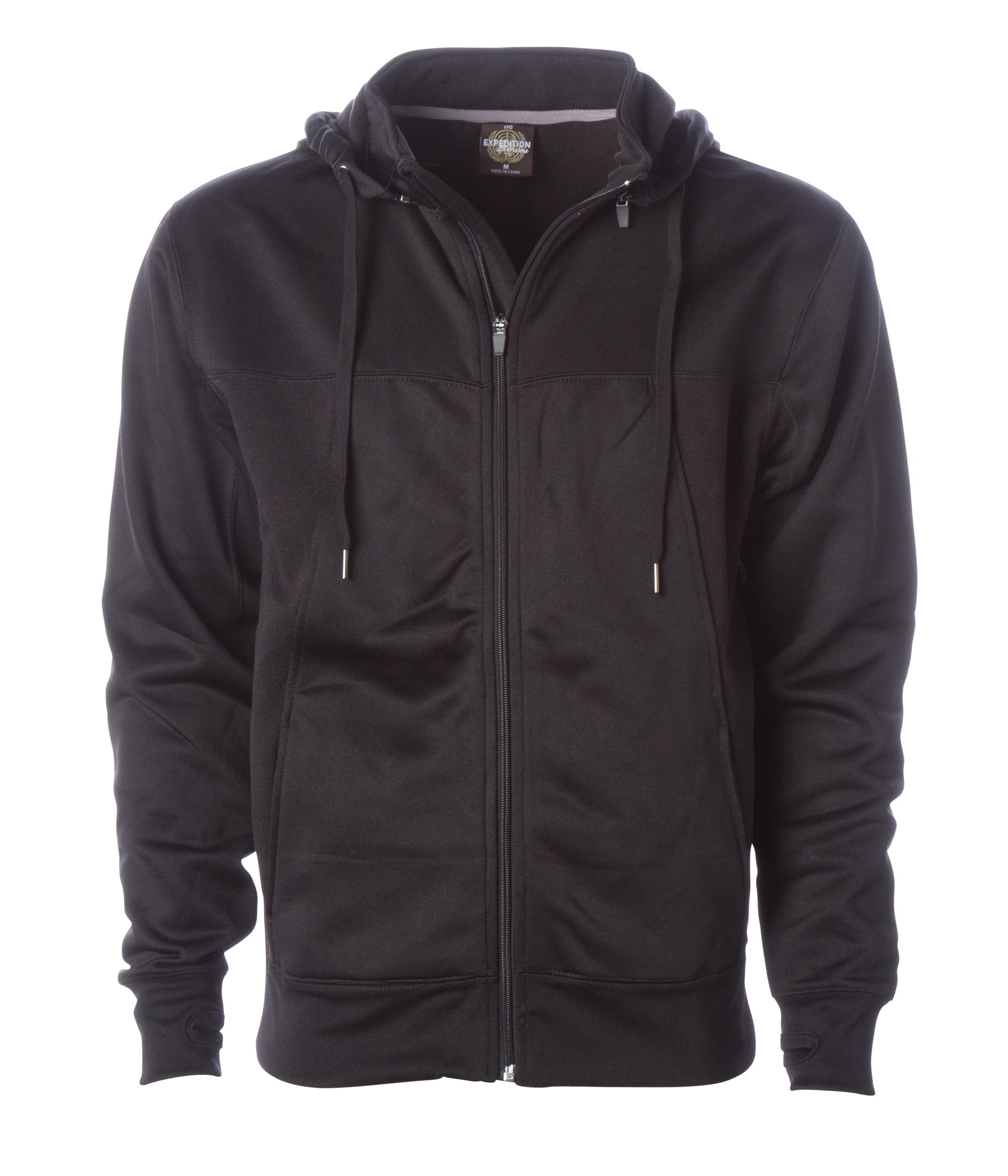 Independent Trading Company Men's Poly-Tech Zip Hooded Sweatshirt