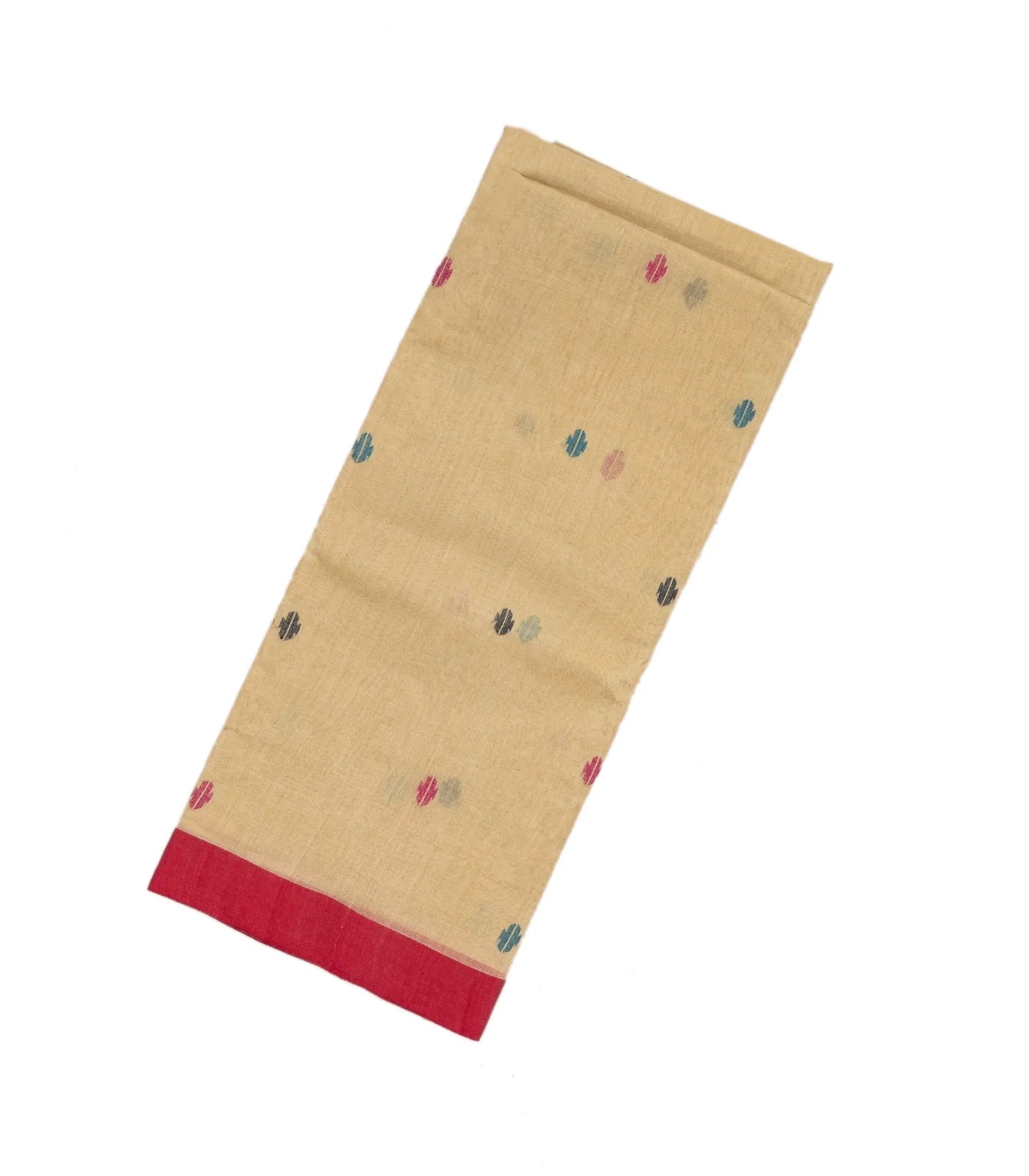 RmKV Taupe Bengal Cotton Saree With Diamond Motifs