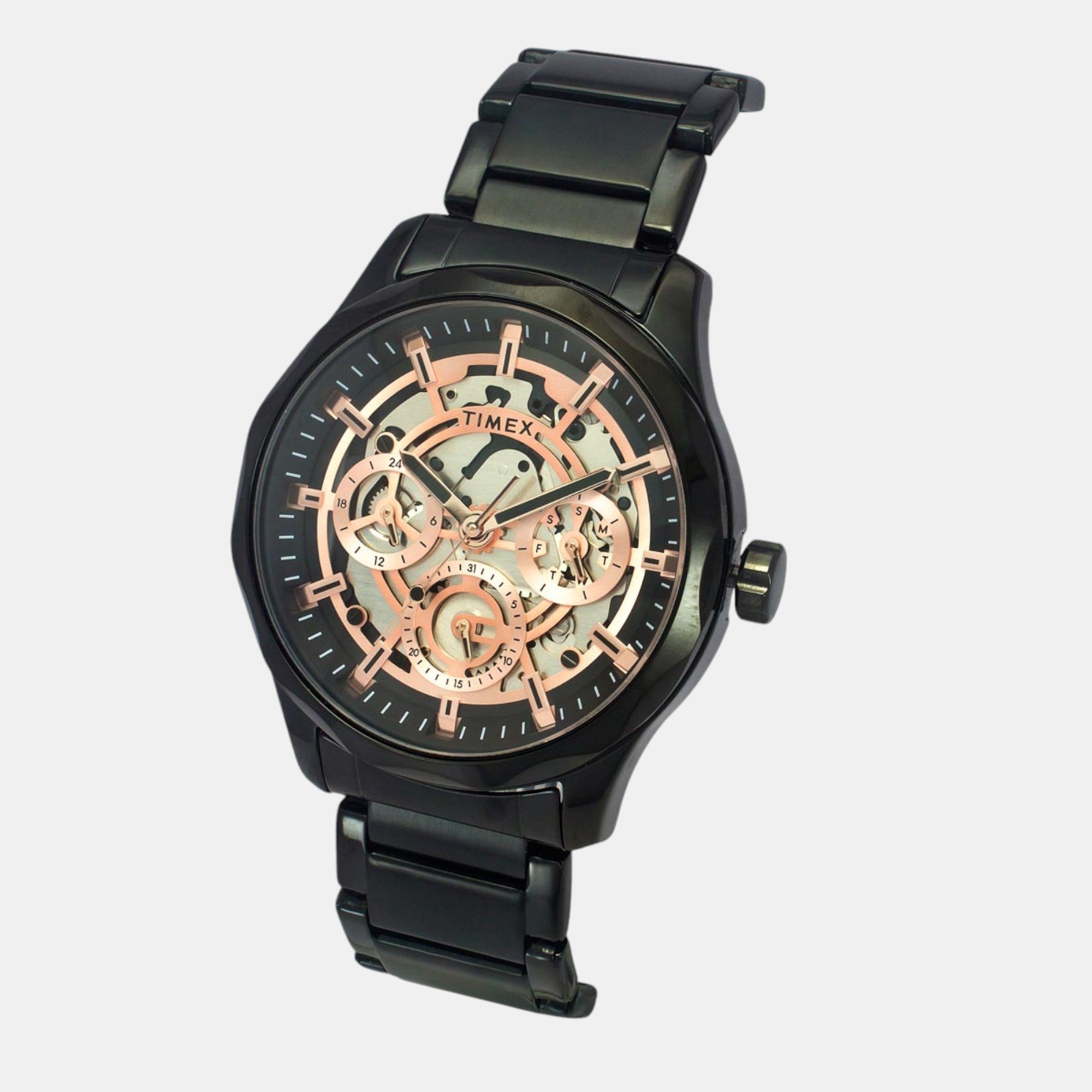 Timex E Class Men Quartz Black Dial Multi-Function Stainless Steel Watch TW0TG7630 - view 2