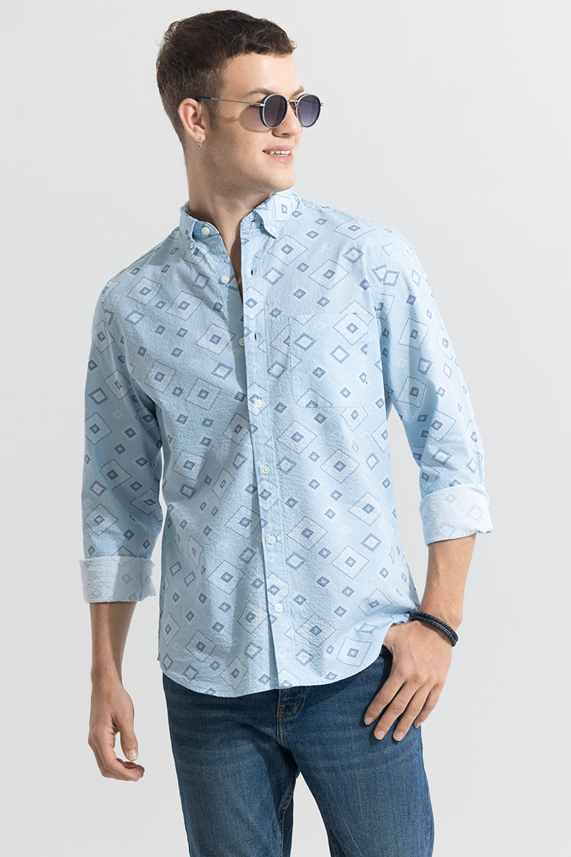 SNITCH Cloister Blue Seersucker Shirt