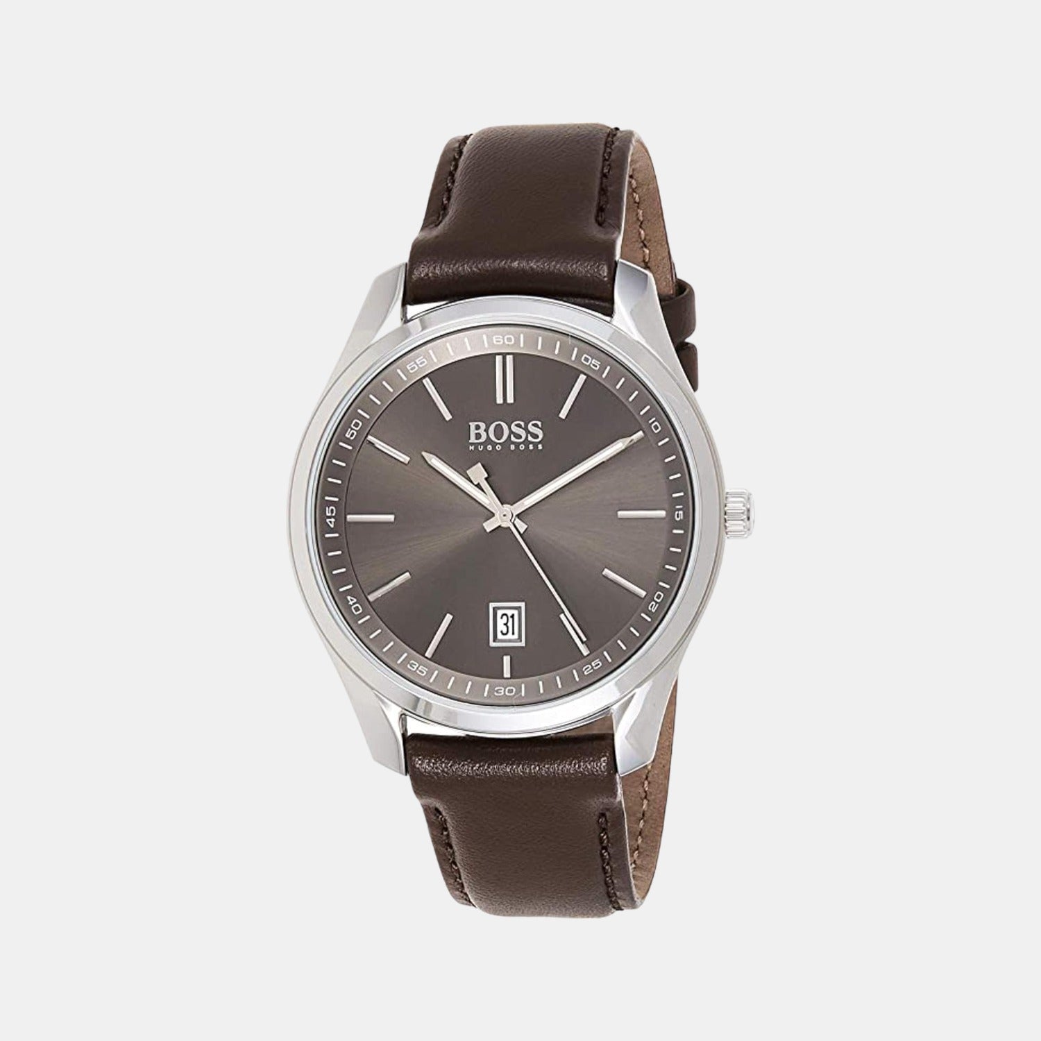Boss Circuit Men Quartz Grey Dial Analog Leather Watch 1513726