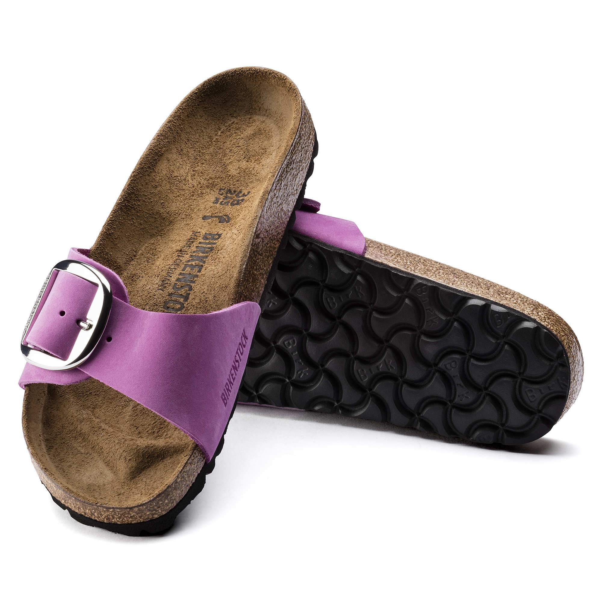 Birkenstock Madrid Big Buckle Nubuck Leather – Purple Purple/Orchid