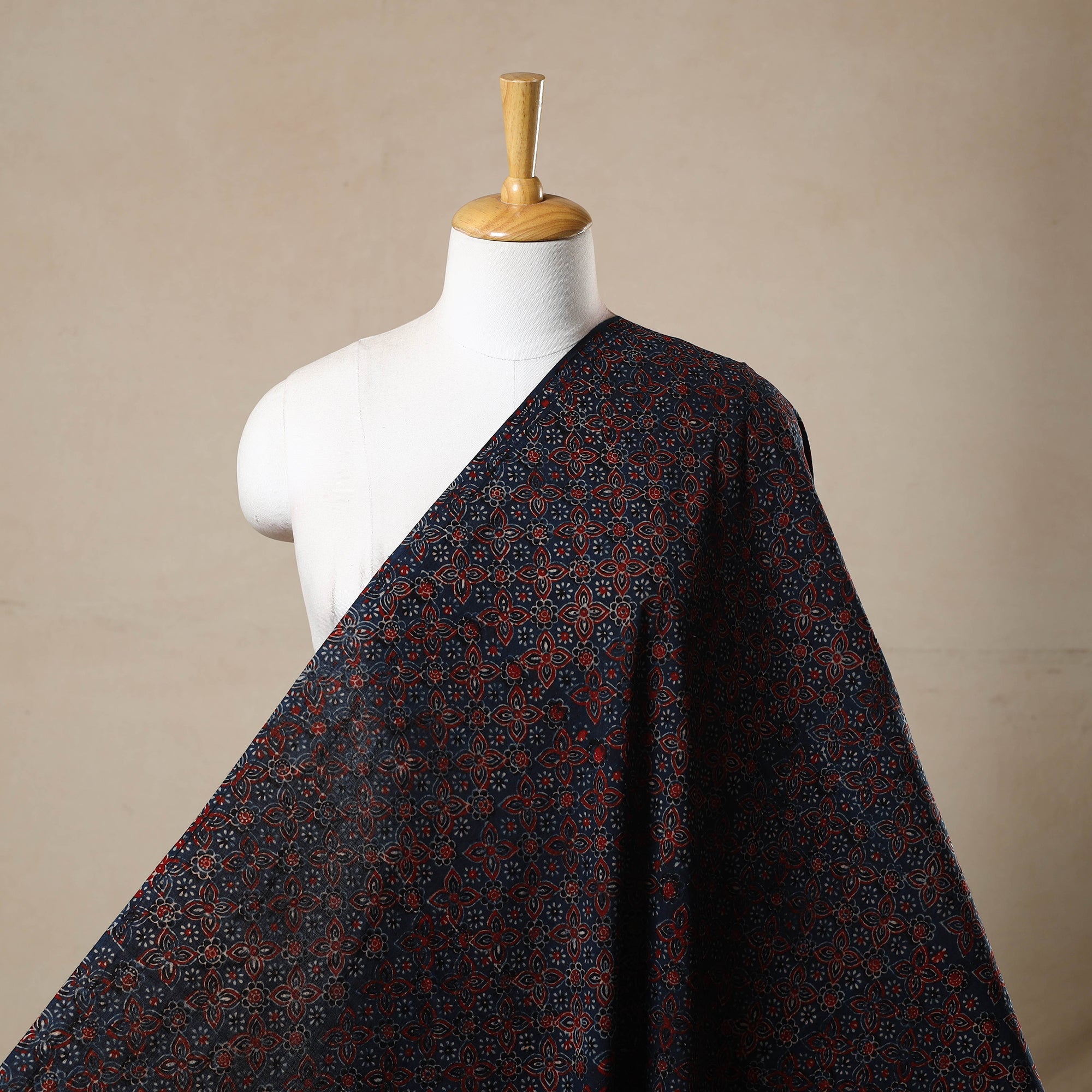 KACHCHH JI CHHAAP Blue - Block Print Cotton Natural Dyed Ajrakh Fabric 29