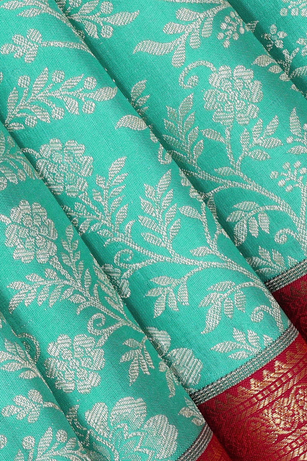 Kalanjali Kanchipattu Aqua Blue Brocade Saree - view 2