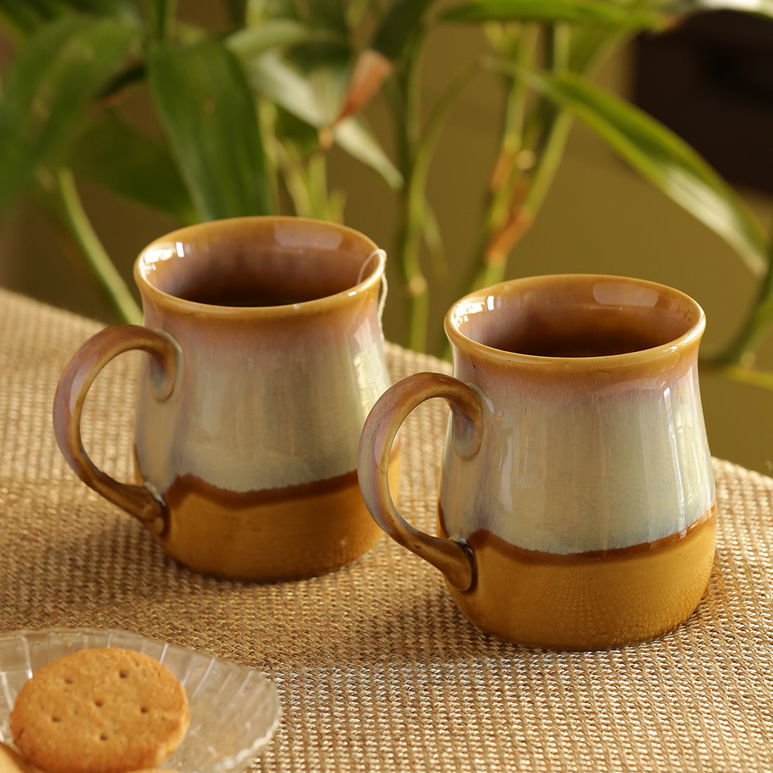Tea-coffee milk mugs – EXCLUSIVELANE 'The Milky-Way Canvas' Tea-Coffee & Milk Mugs Dual-Glazed Studio Pottery In Ceramic (Set Of 2)