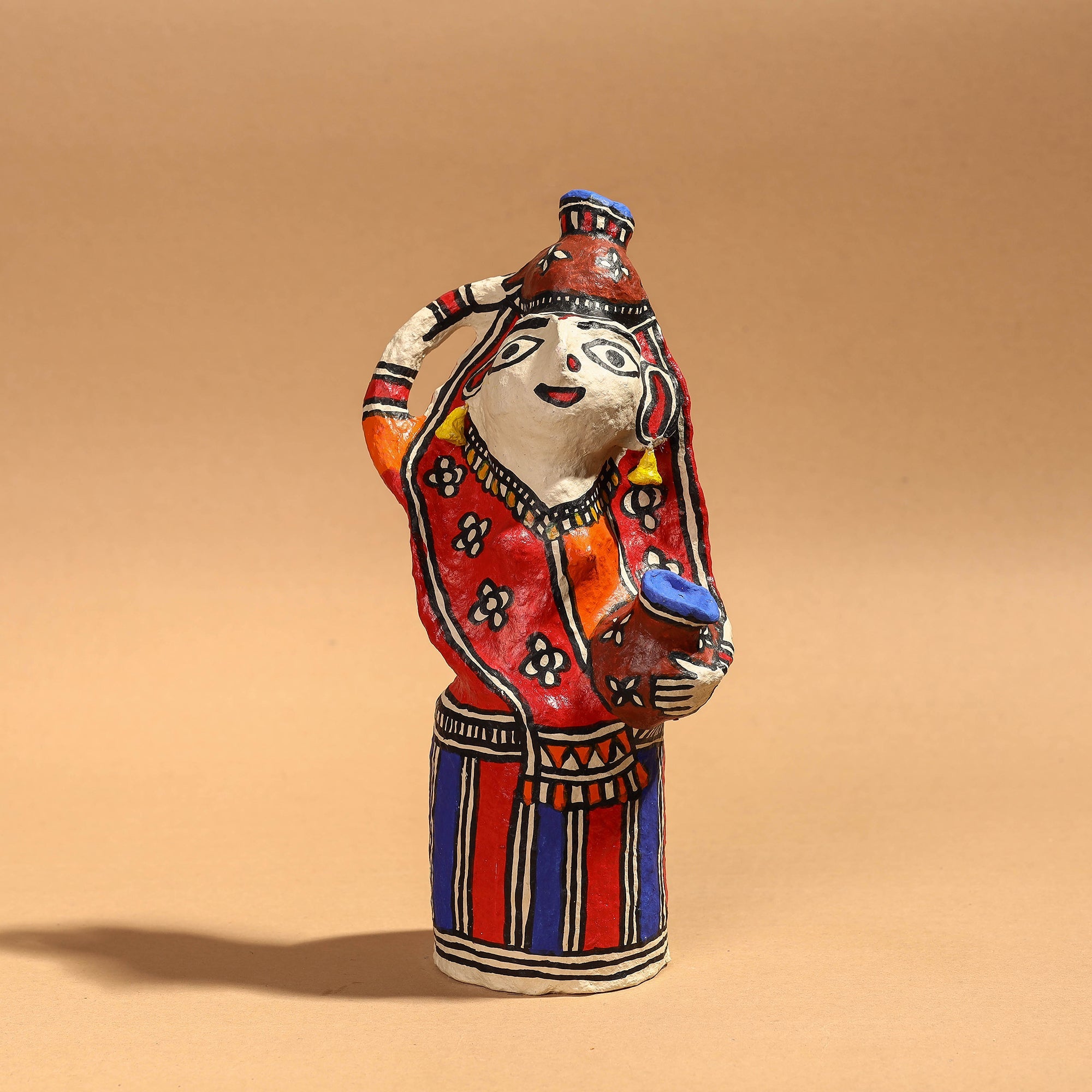 ITOKRI CRAFTS INITIATIVE Doll - Madhubani Handpainted Paper Mache Home Decor Item