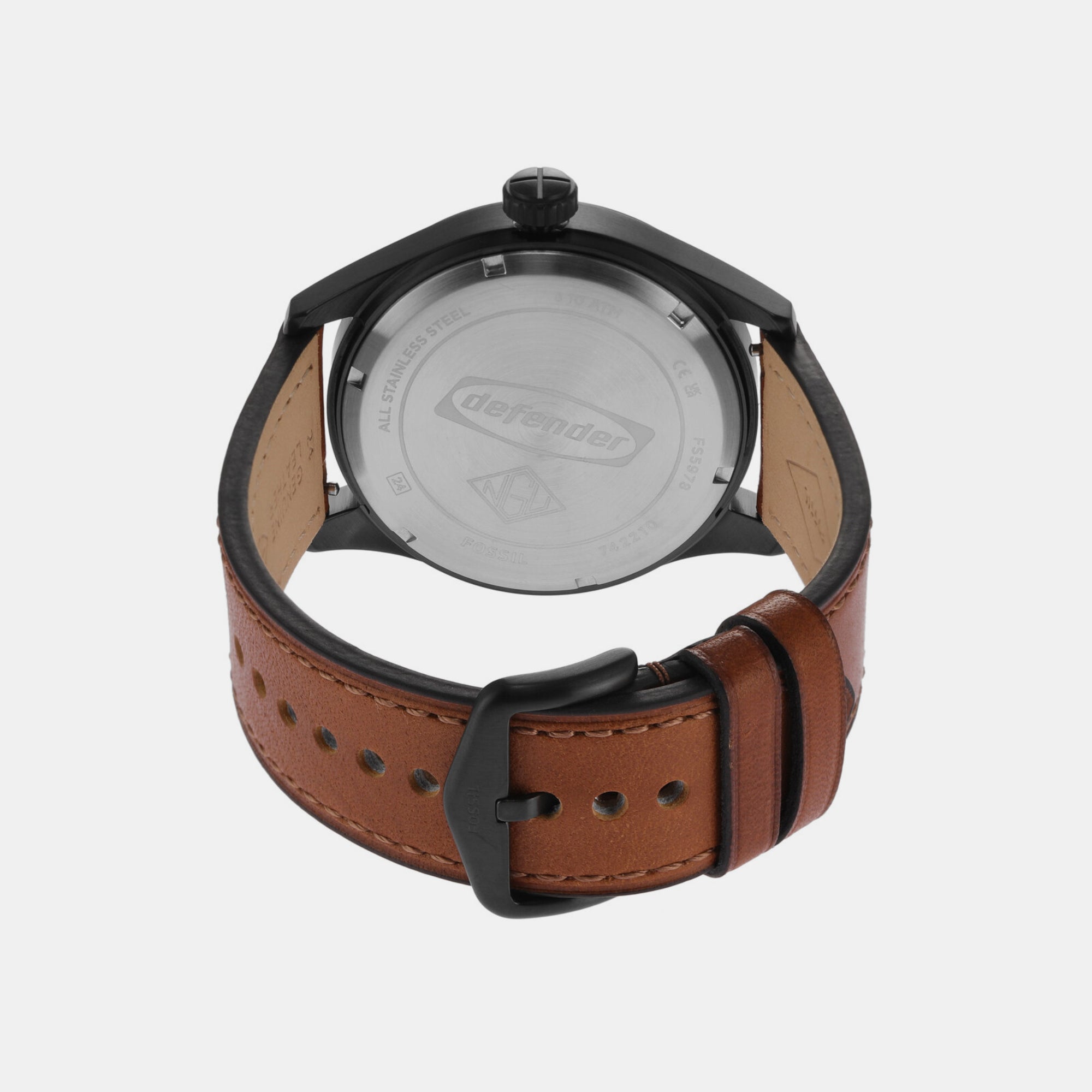 Fossil Defender Men Solar Black Dial Analog Leather Watch FS5978 - view 2