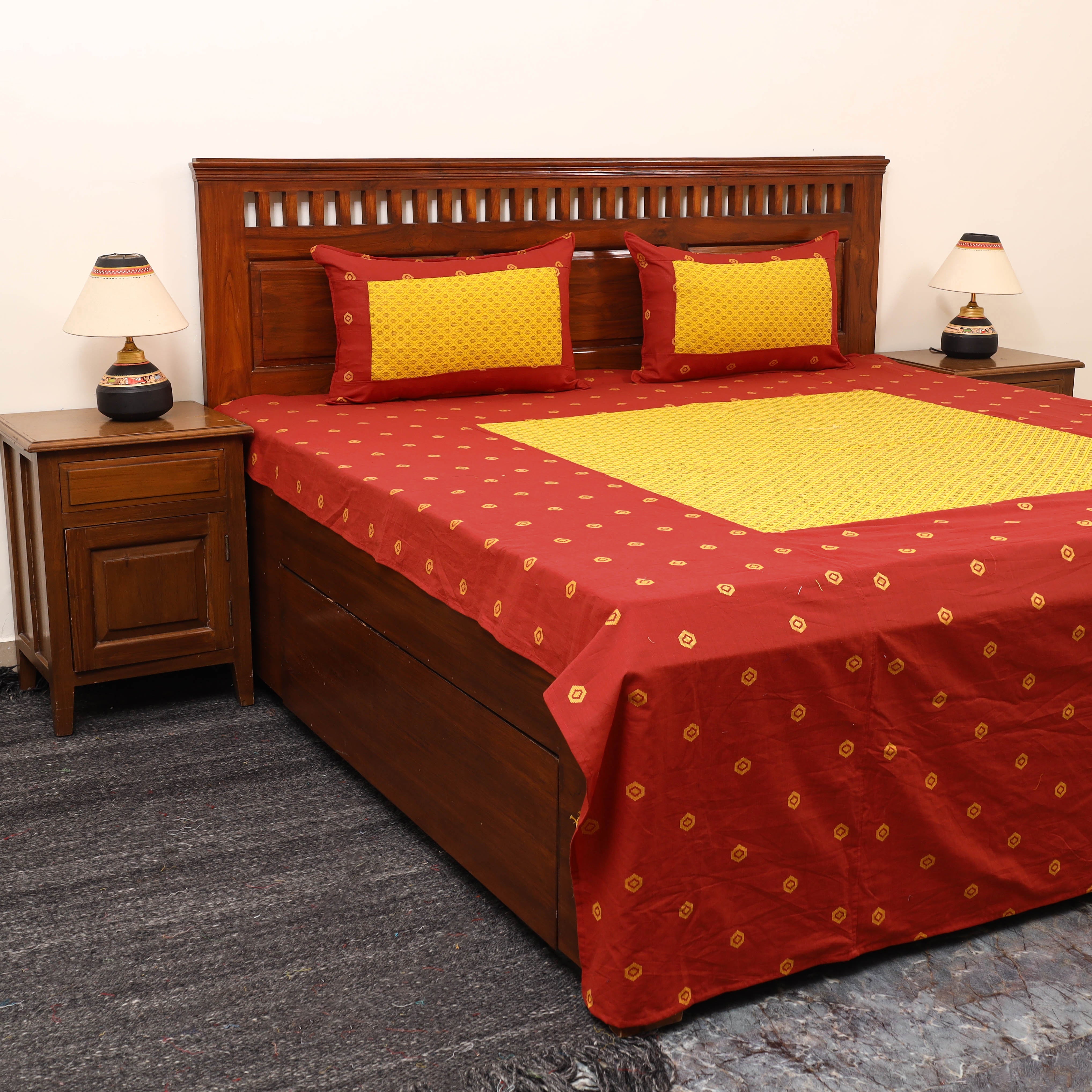 SOUTH KARGHA Patchwork Cotton Double Jacquard Bedsheet Set 10