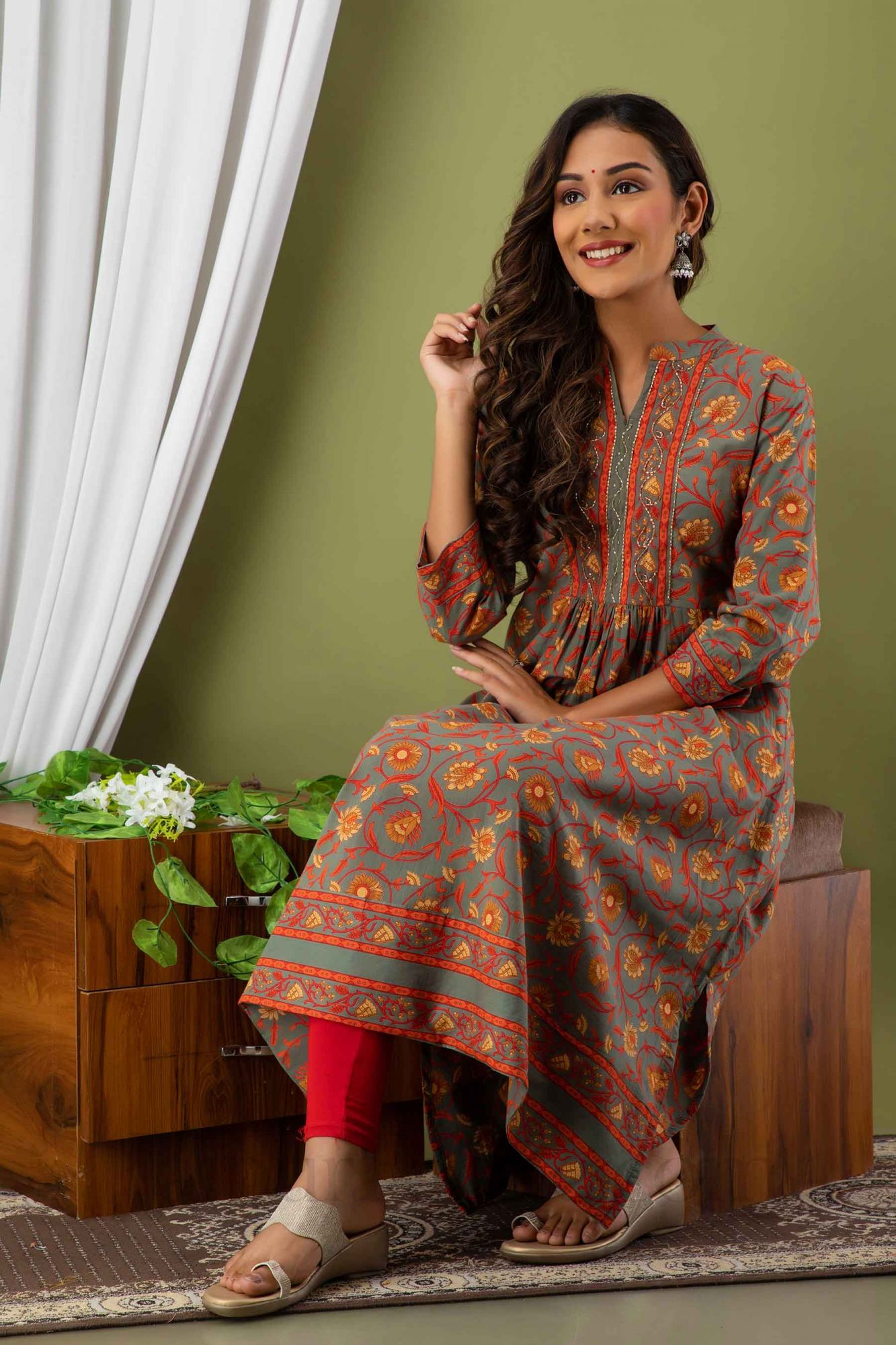 JaipurFabric® Women Colorful Cotton Flared Kurti - view 5