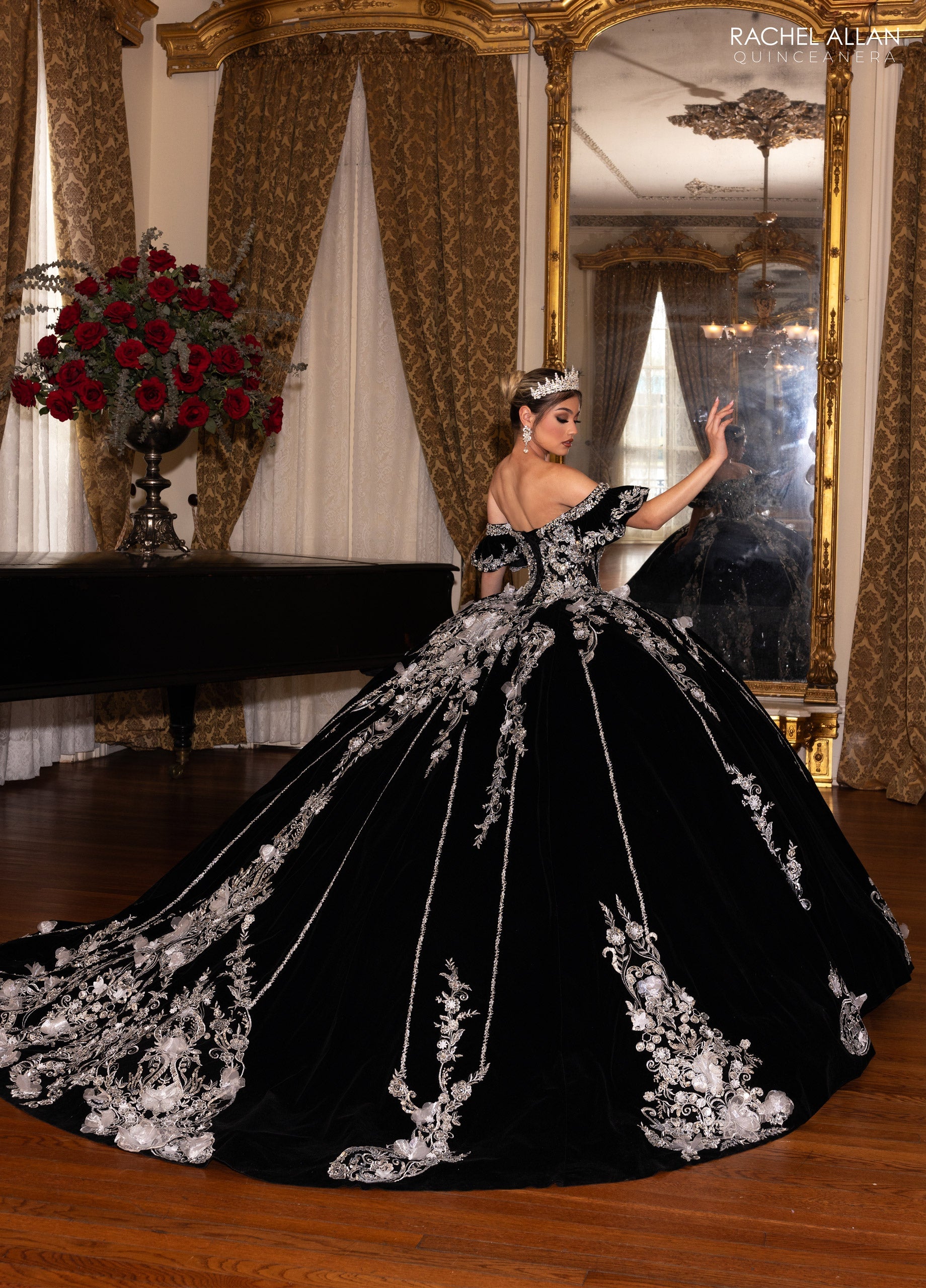Mary's Bridal Velvet Charro Quinceanera Dress by Rachel Allan RQ5011 - view 5