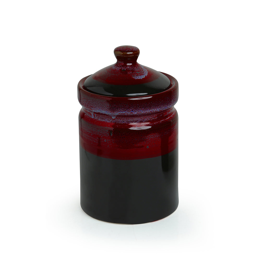 EXCLUSIVELANE 'Magma Echoing' Hand Glazed Studio Pottery Ceramic Multi-Utility Storage Jars & Containers (940 ML) - view 2