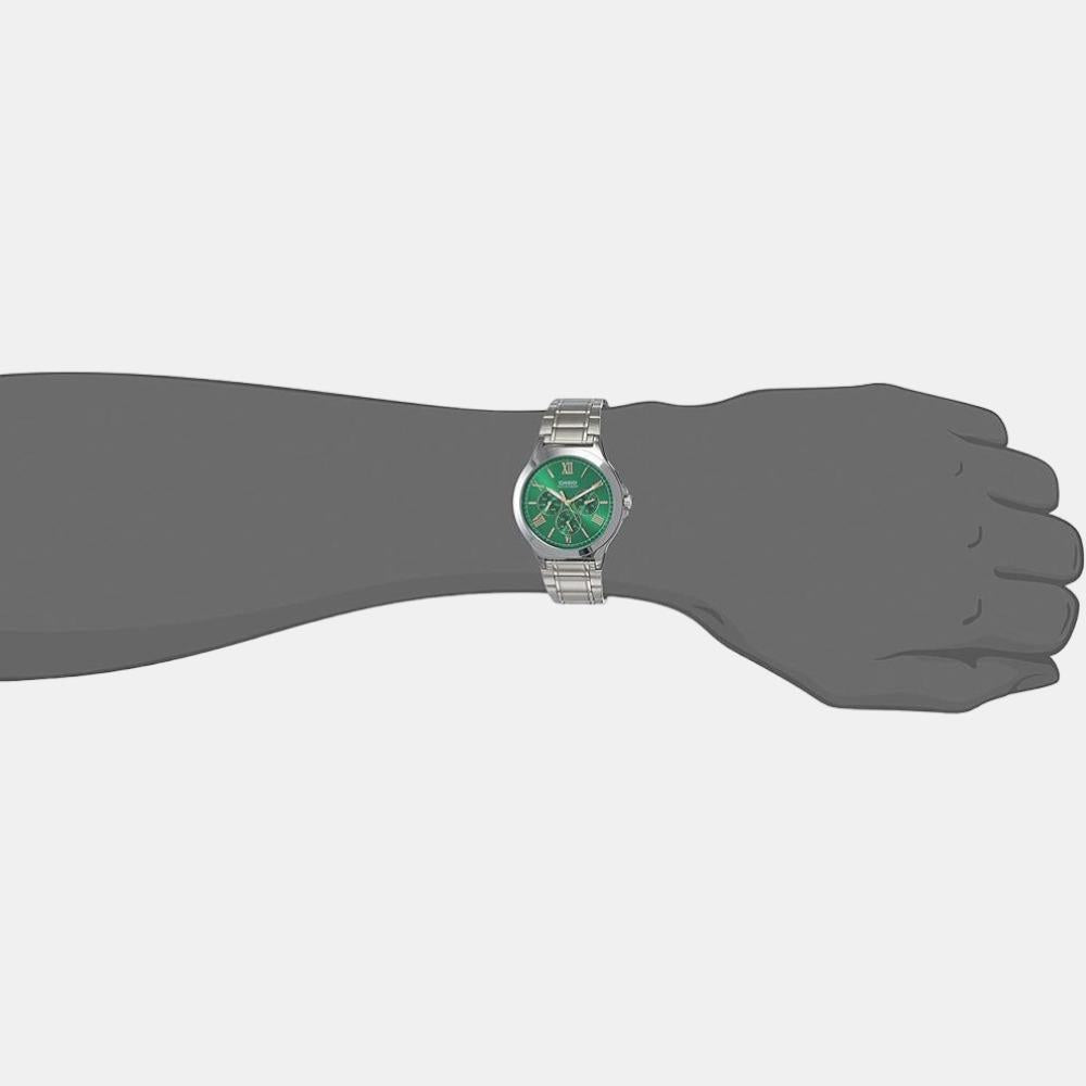 Casio Enticer Men Quartz Green Dial Chronograph Stainless Steel Watch A1685 - view 3
