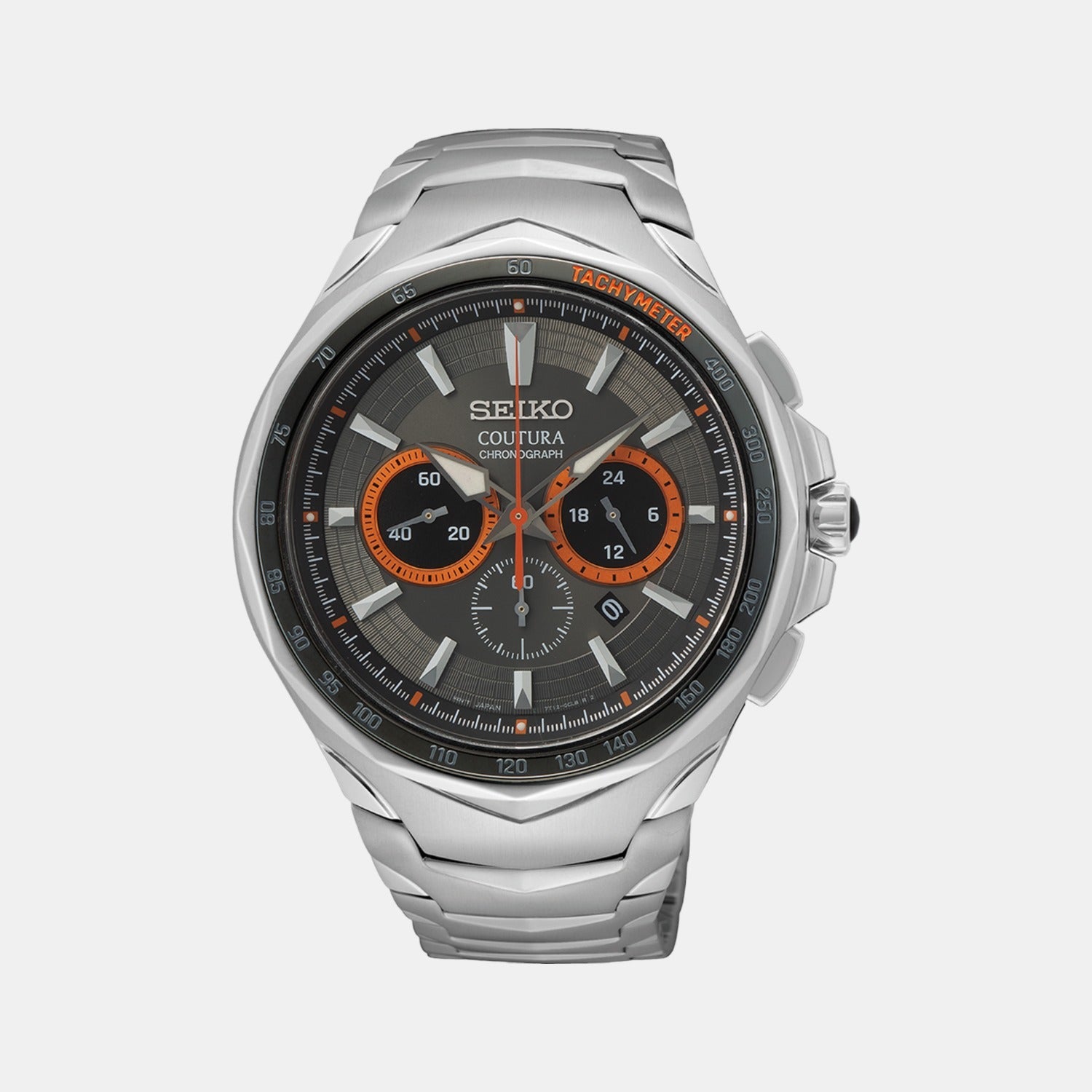Seiko Coutura Men Quartz Grey Dial Chronograph Stainless Steel Watch SRWZ23P9