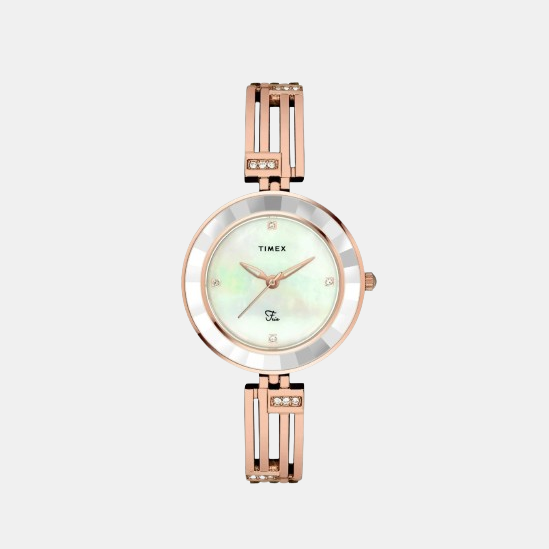 Timex Fria Women Quartz White Dial Analog Brass Watch TWEL16200