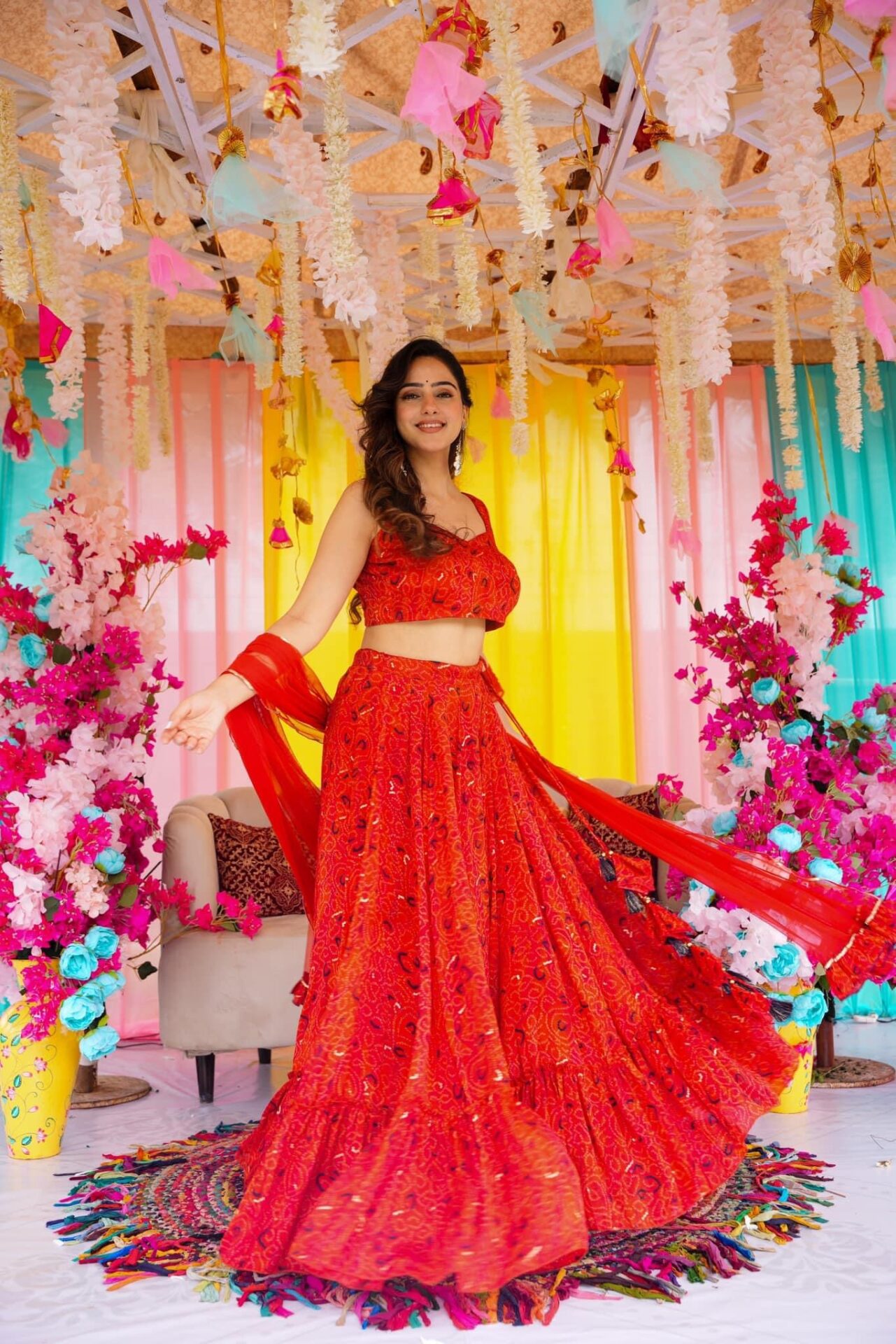 Idaho-o Bandhani grace chinon lehenga set – Women's - view 3