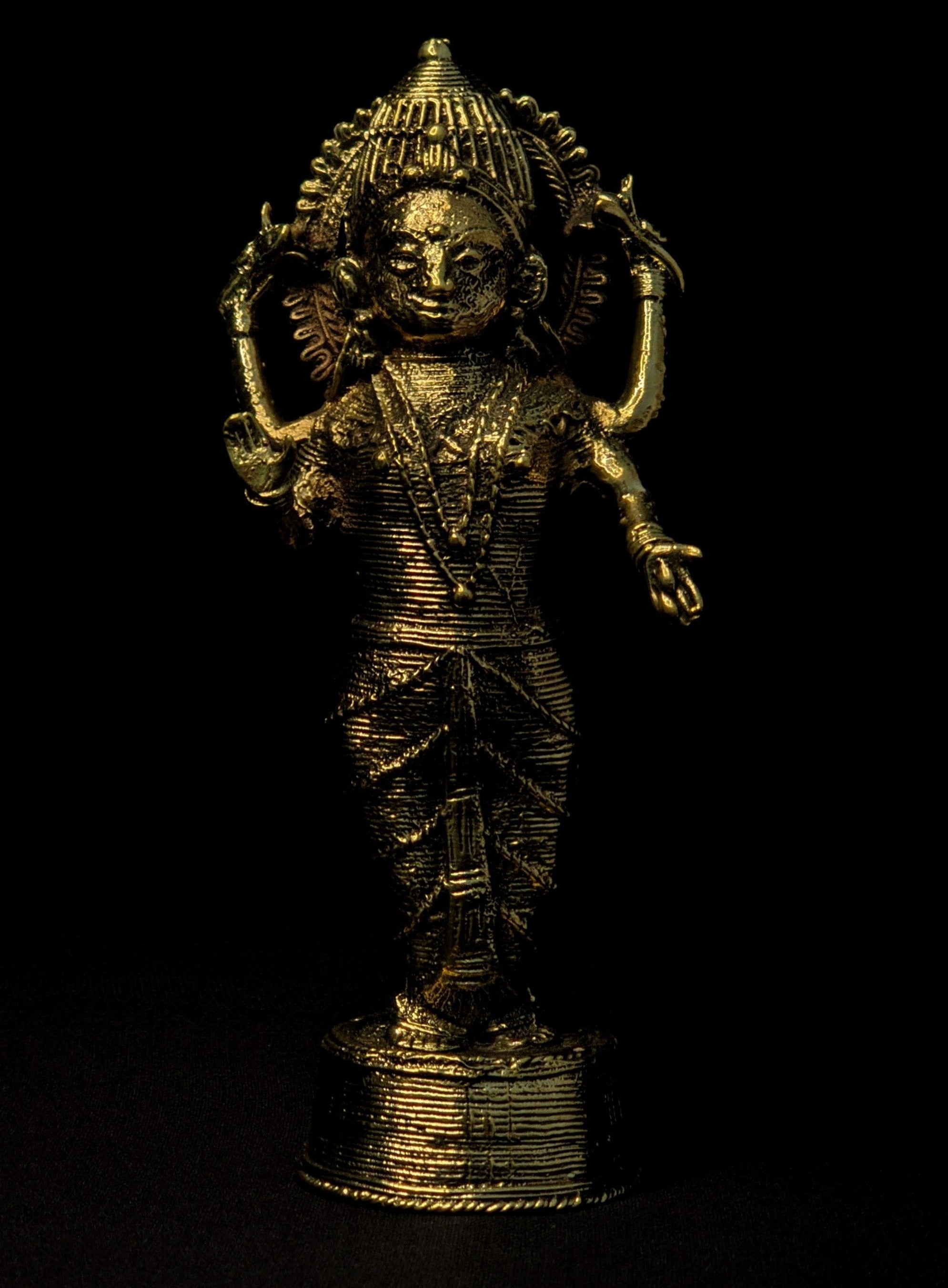 IndianVillèz Handmade Dhokra - Standing Maa Laxmi on Base - view 2