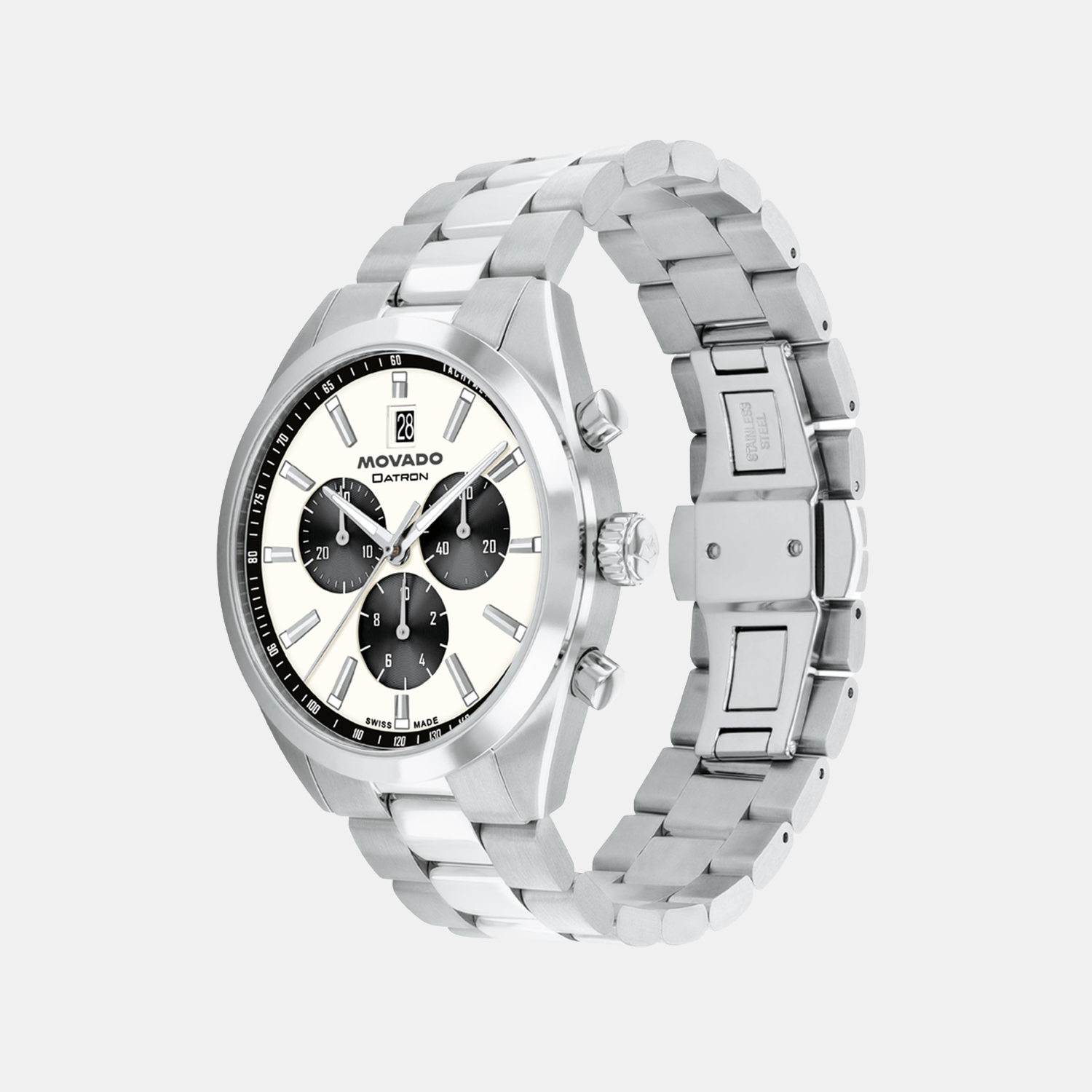 Movado Heritage Men Quartz Ivory Dial Chronograph Stainless Steel Watch 3650197 - view 2