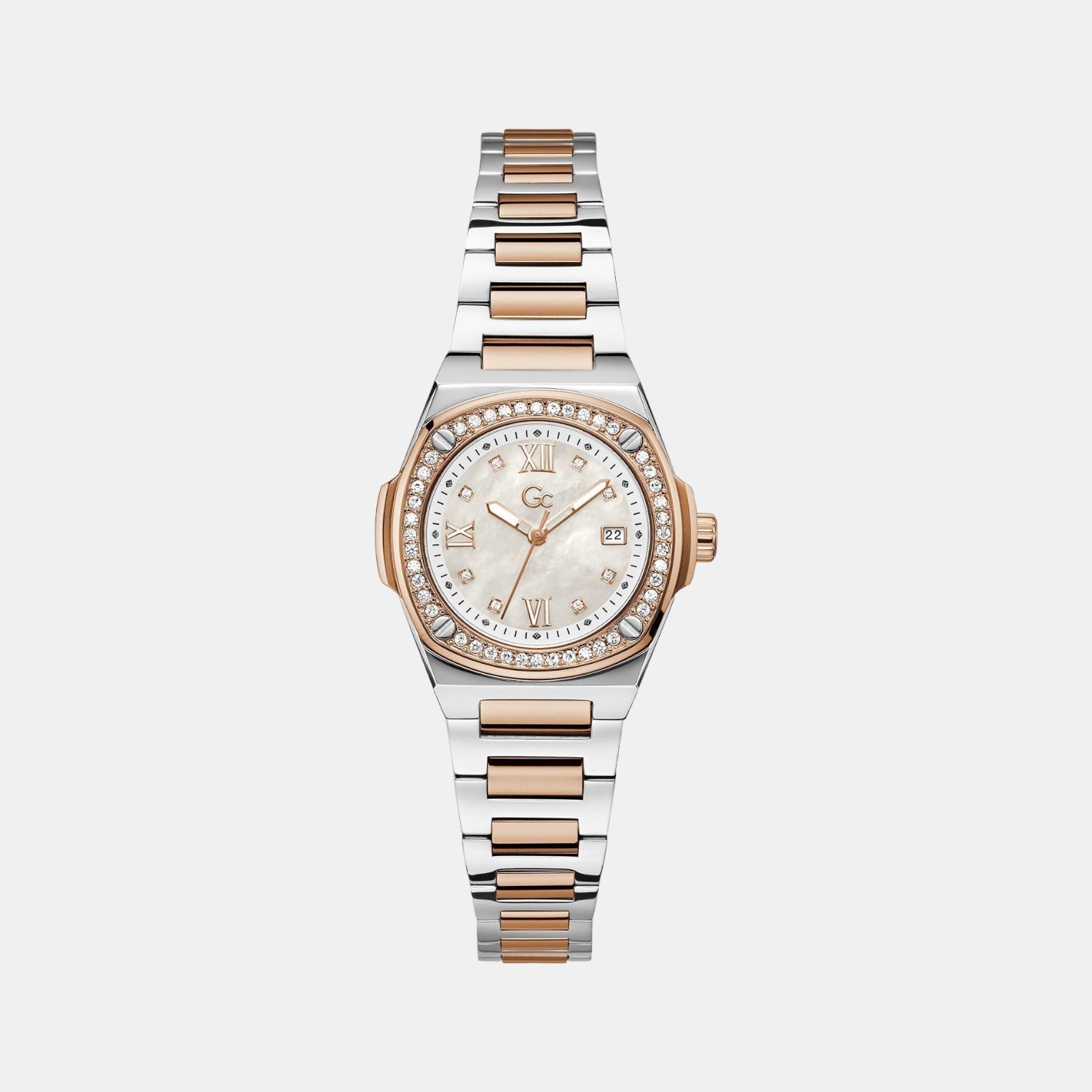 GC Coussin Shape Women Quartz White Dial Analog Stainless Steel Watch Z12003L1MF