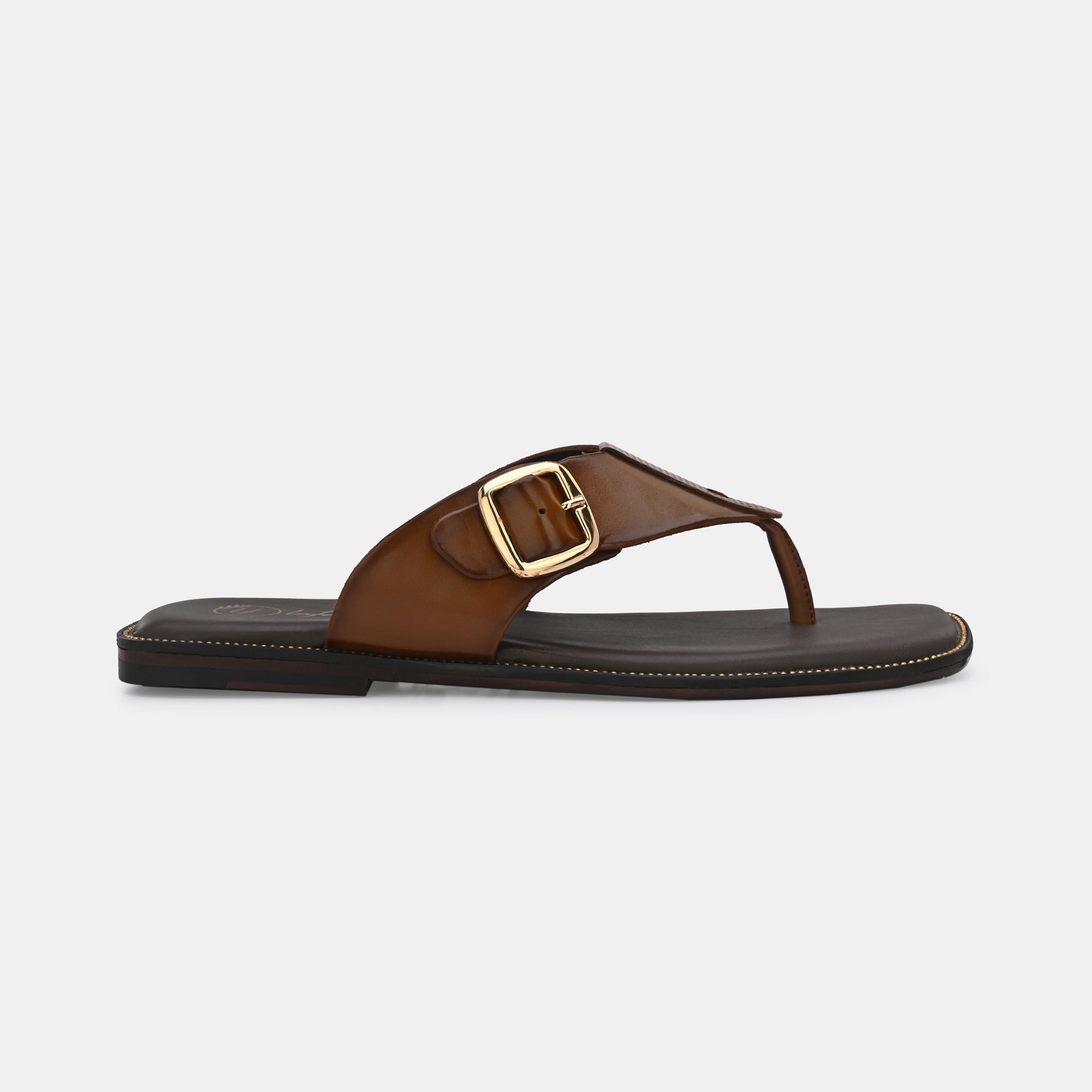 Tan Buckled Slippers by Lafattio - view 7