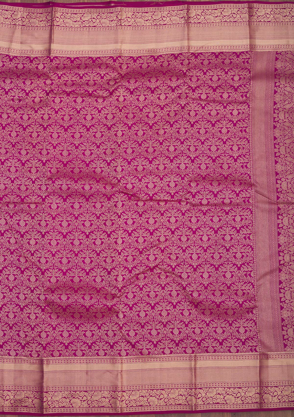 Koskii Wine Zariwork Pure Silk Saree – Women's - view 6