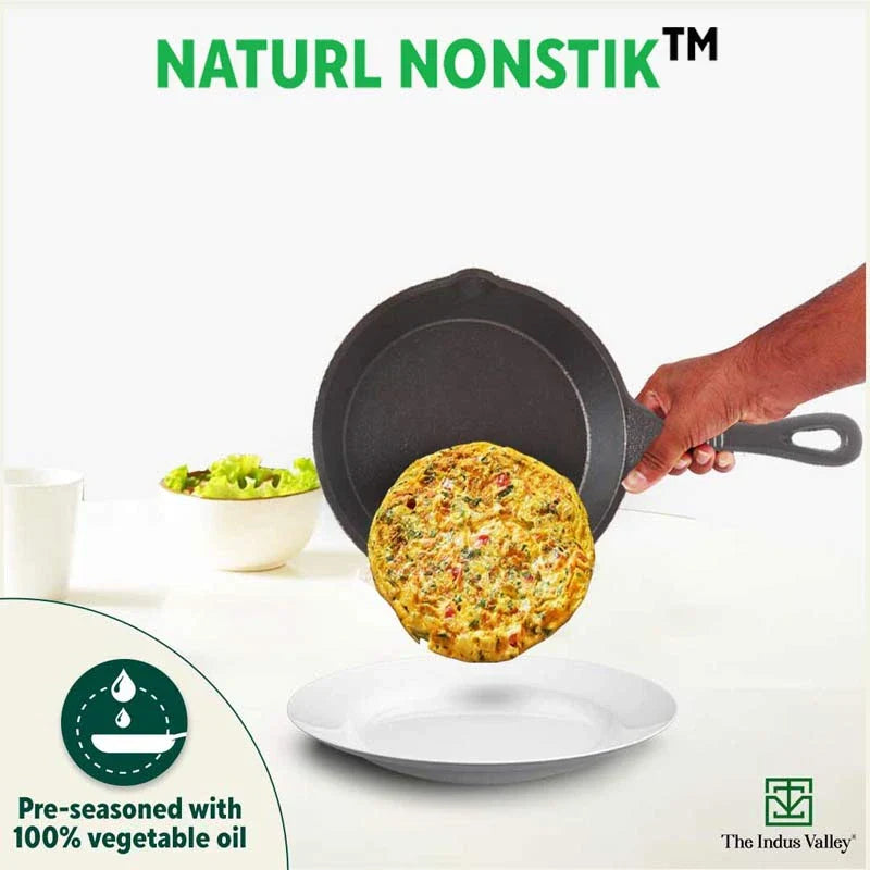 The Indus Valley CASTrong Cast Iron Fry Pan, Pre-seasoned, Nonstick, 100% Pure, Toxin-free, Induction, 15.2cm, 0.4L, 1.1kg - view 8