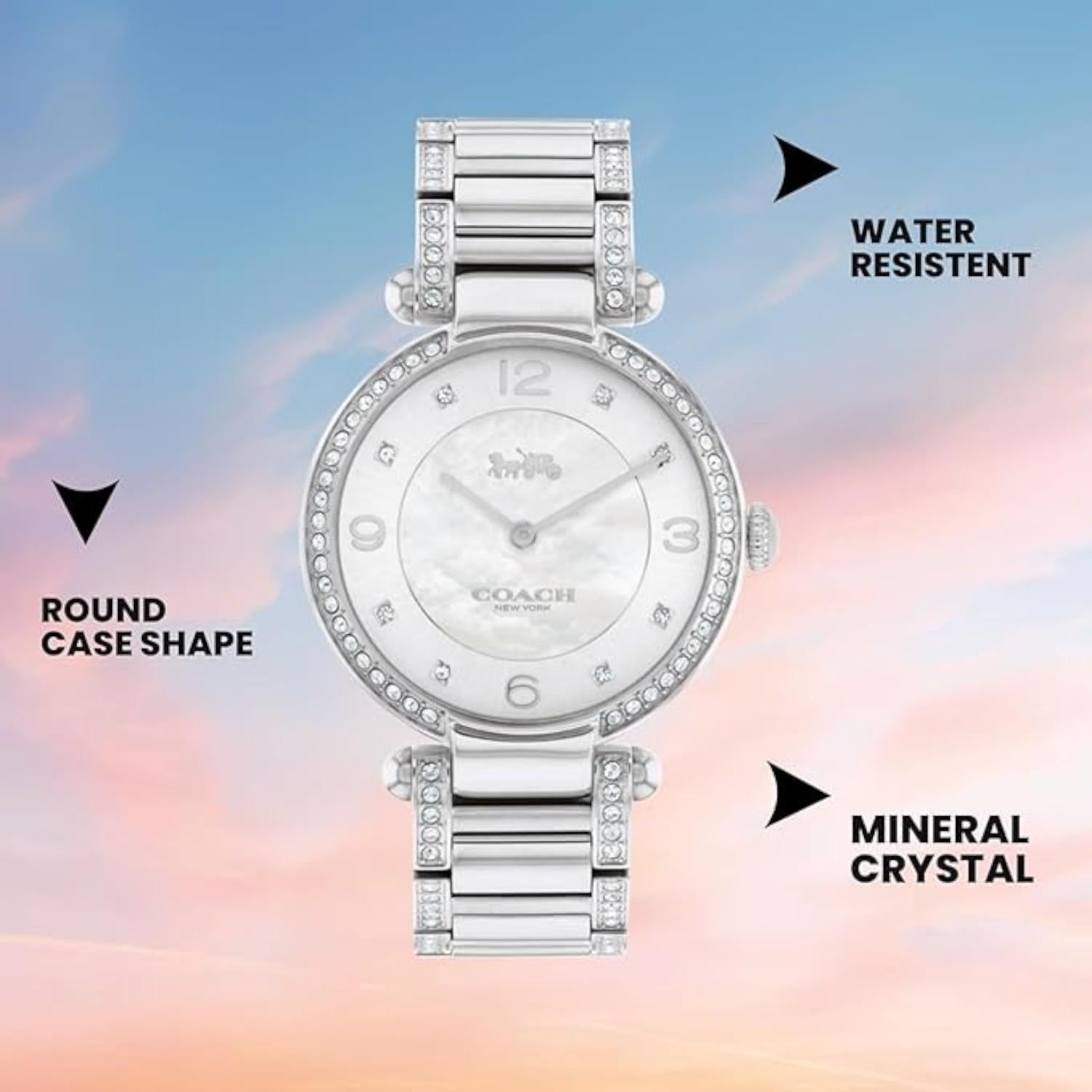 Coach Cary Women Quartz Silver Mother Of Pearl Dial Analog Stainless Steel Watch 14503830 - view 5