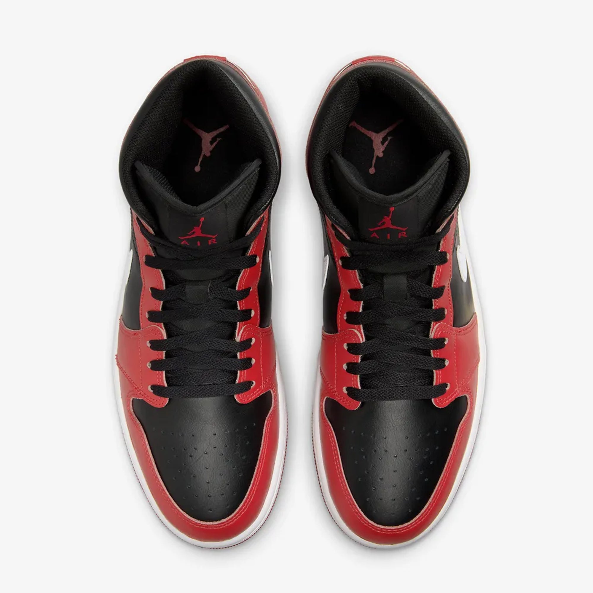 Jordan | Air Jordan 1 Mid { Black/white-gym Red - view 2