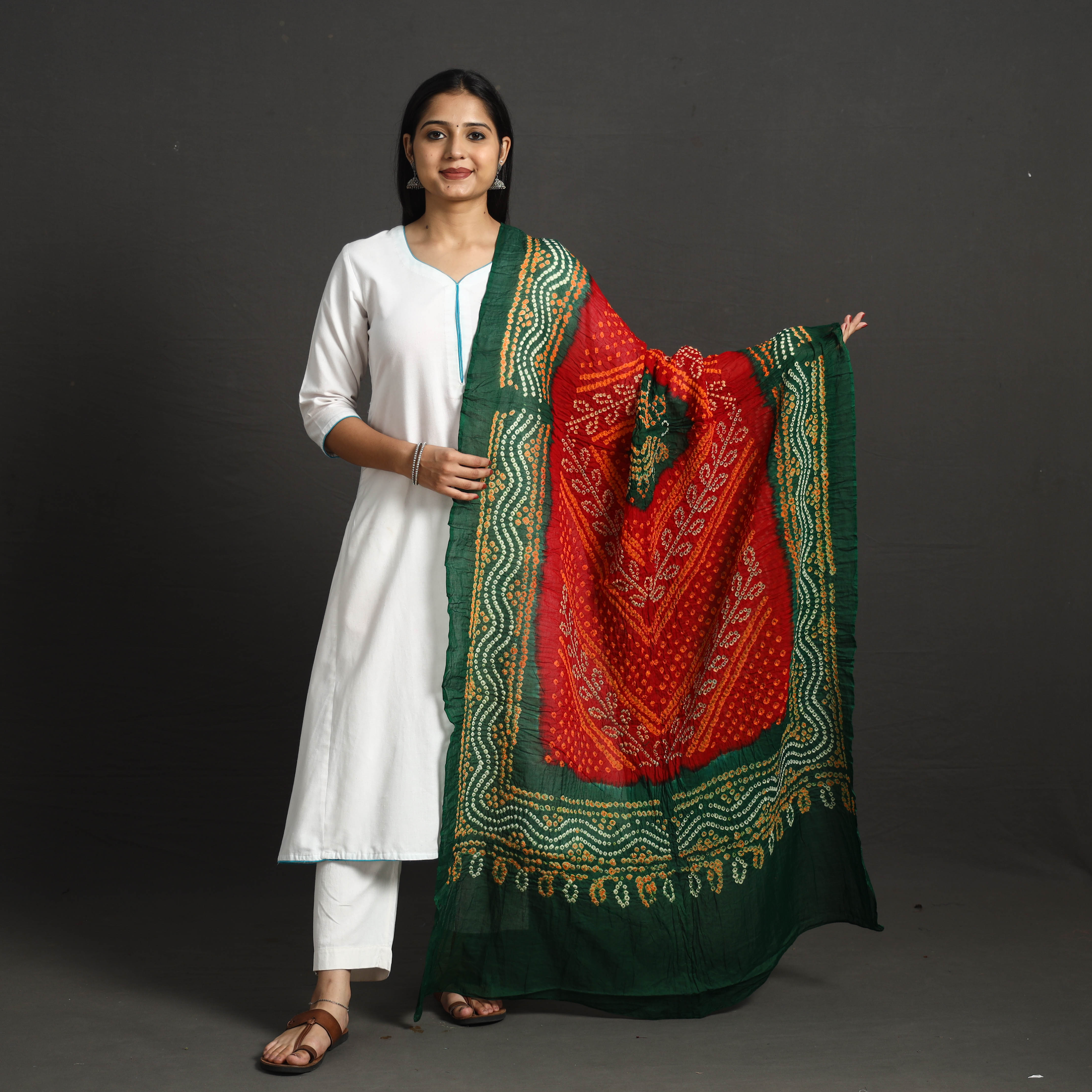 KACHCHH JI CHHAAP Kutch Tie-Dye Cotton Bandhani Dupatta 62