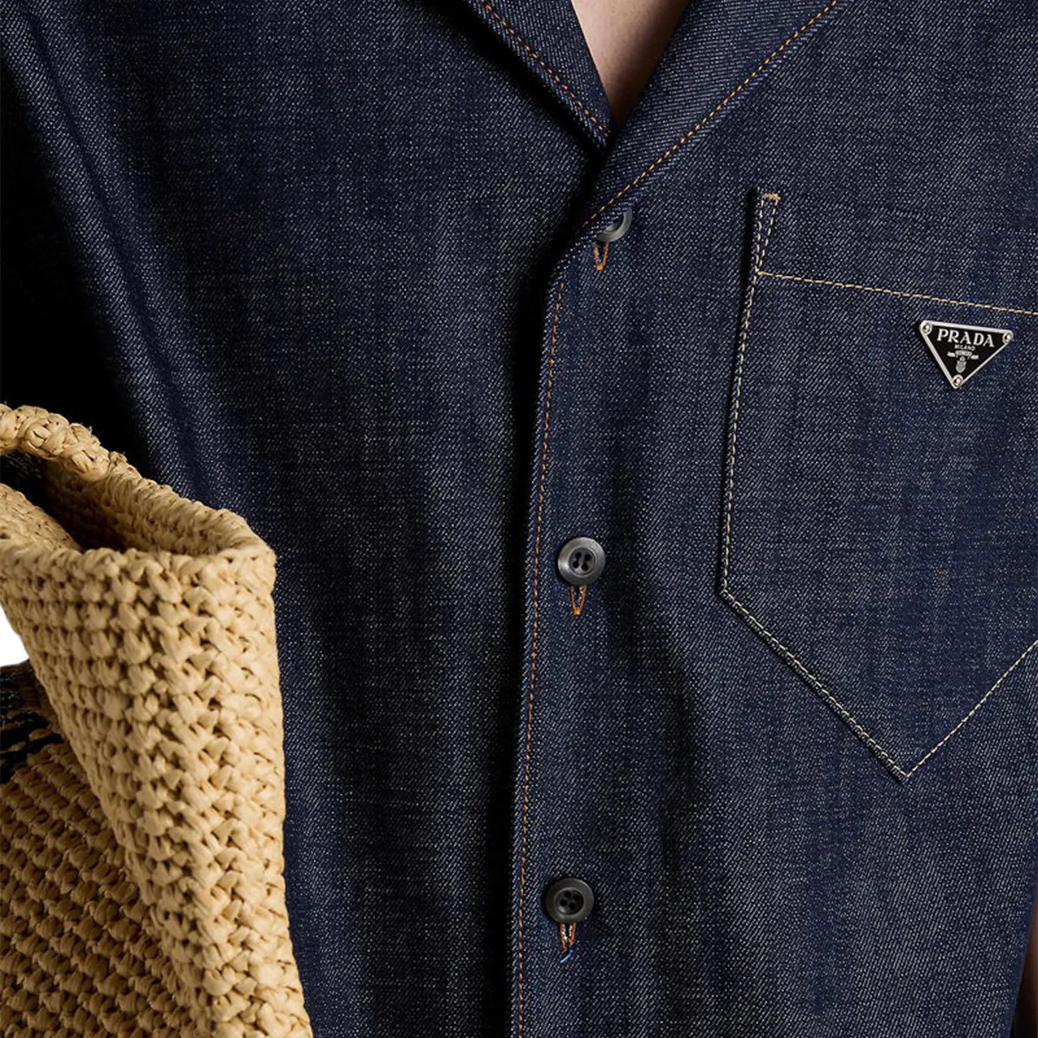 Prada Bowling Denim S/S Navy Shirt - view 5