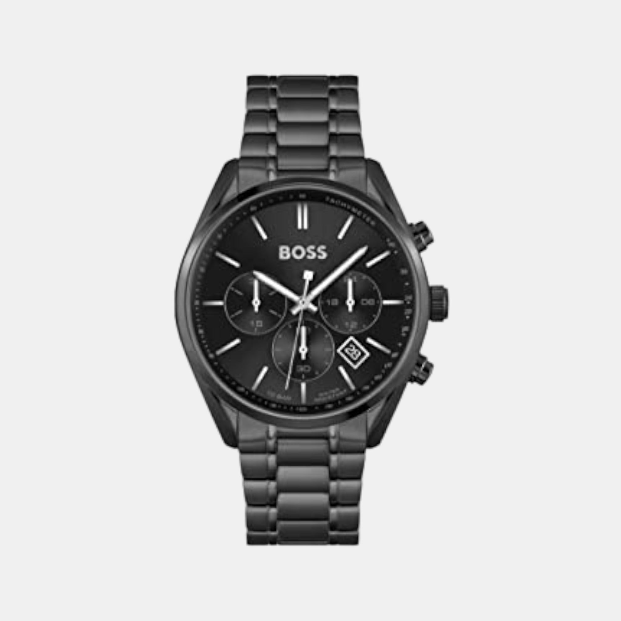 Boss Champion Men Quartz Black Dial Chronograph Stainless Steel Watch 1513960