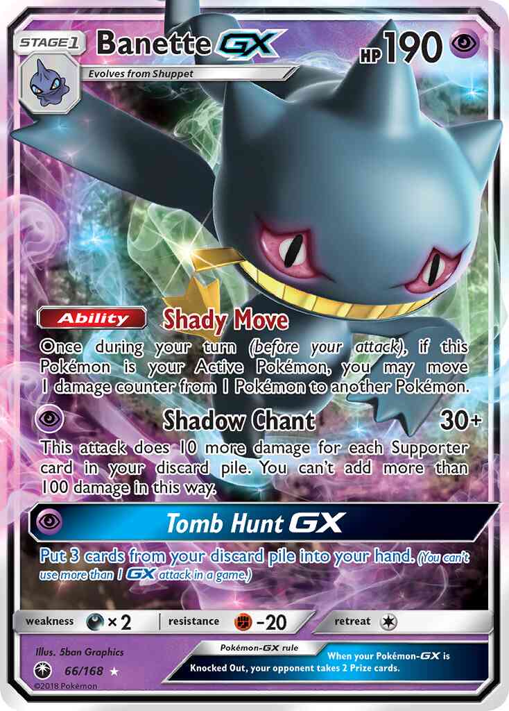 Pokémon Banette-GX - 66/168 - Rare Holo GX [sm7-66] [Ultra]
