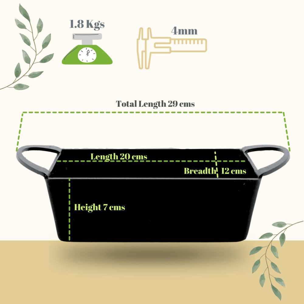 Trilonium Triple seasoned Iron bread mould pan 20cm | Black - view 2