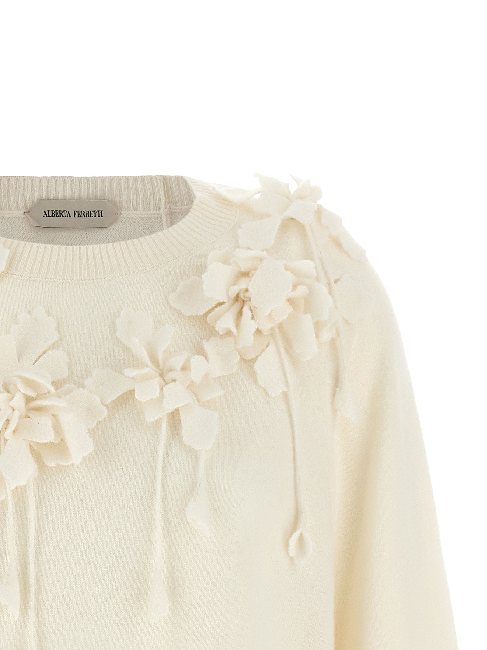Alberta Ferretti Embroidered Flower Sweater – 100% virgin wool - view 3