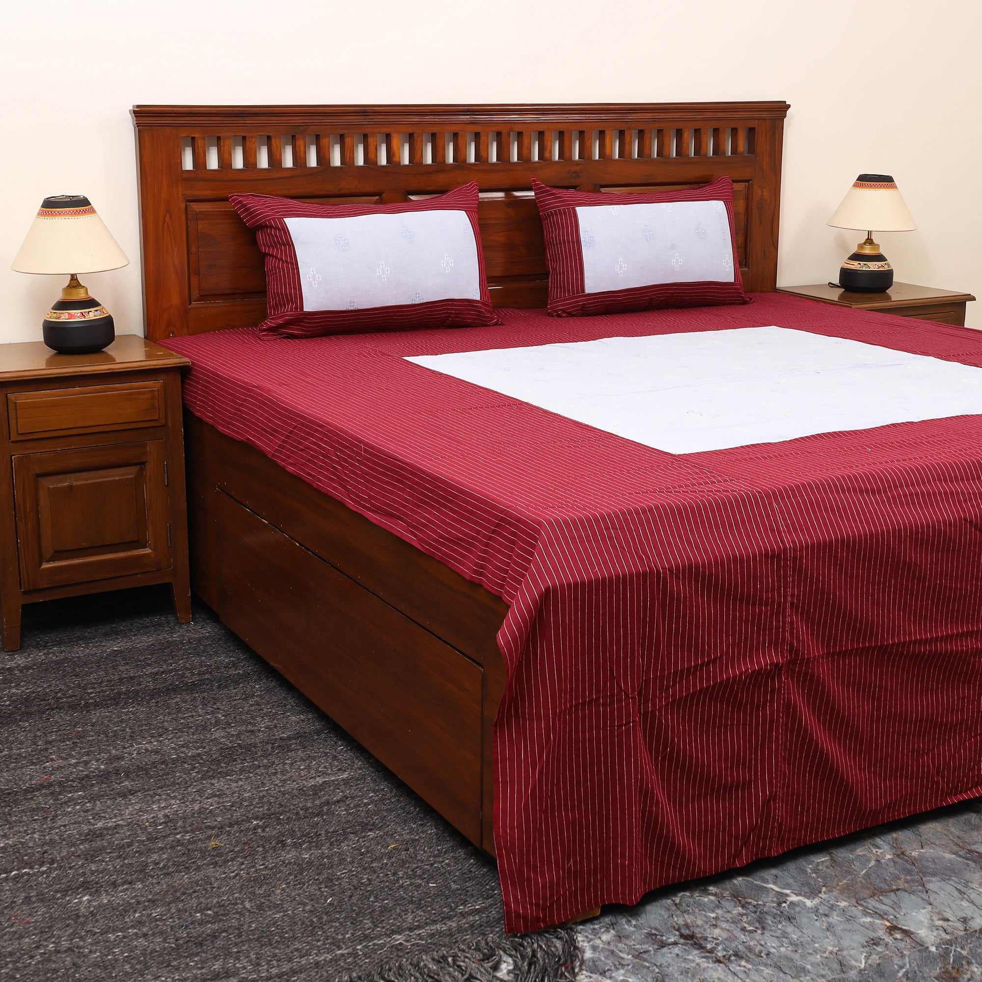 SOUTH KARGHA Patchwork Cotton Double Jacquard Bedsheet Set 08