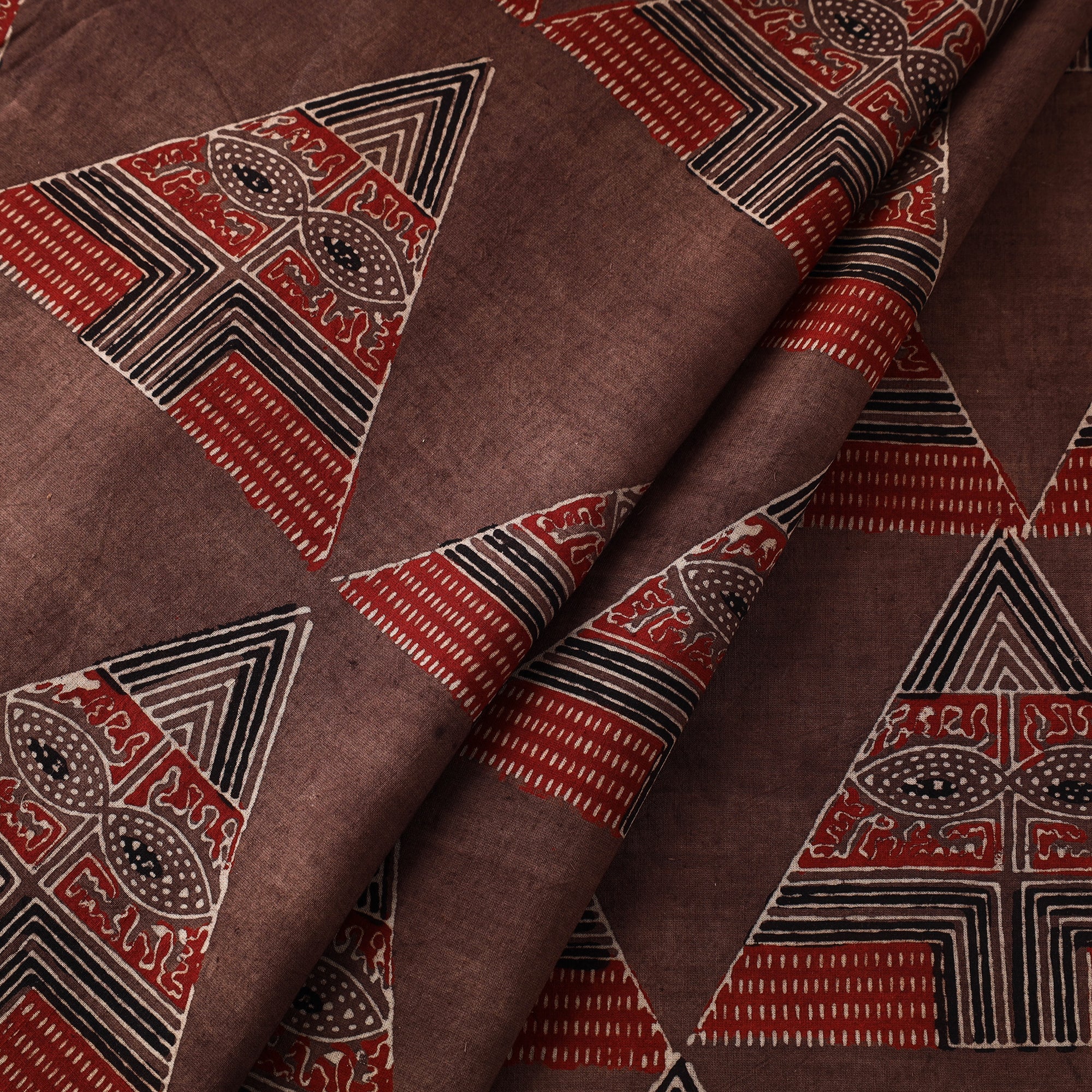 KACHCHH JI CHHAAP Brown - Pure Cotton Ajrakh Print Fabric 16 - view 2