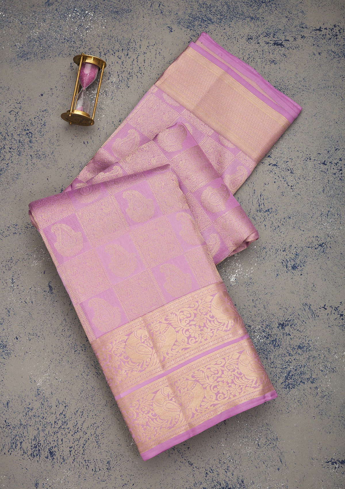 Koskii Lavender Zariwork Pure Silk Saree – Women's