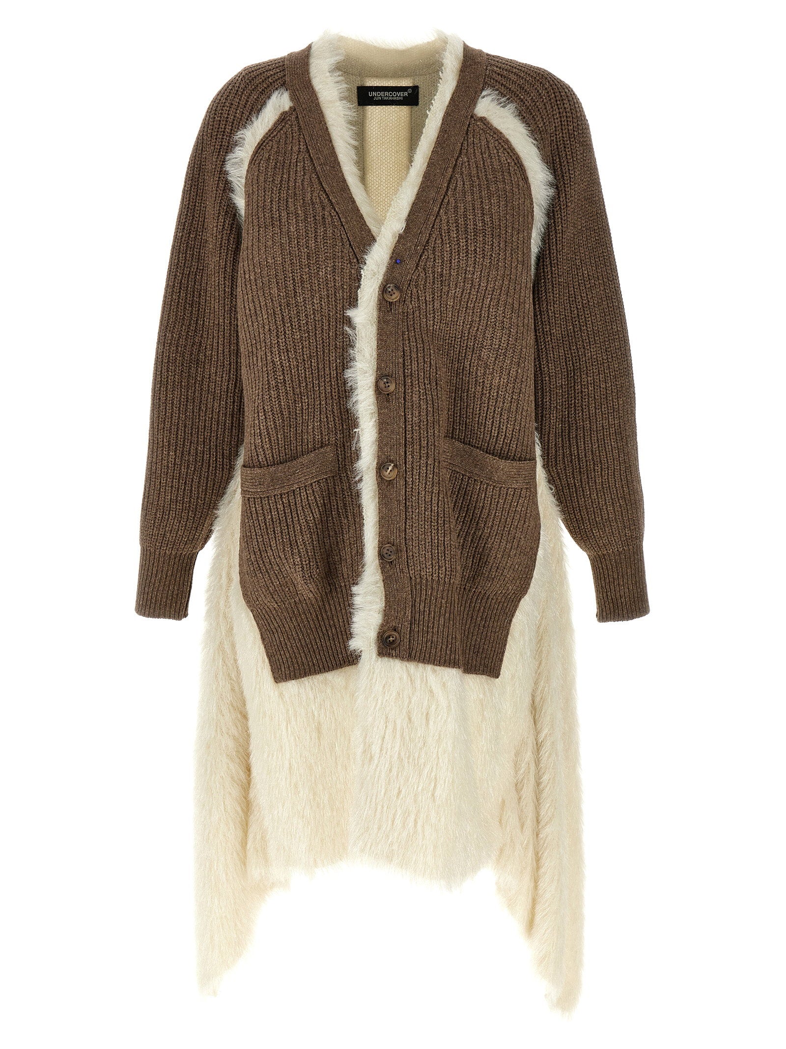 Undercover Two-material Cardigan – 100% wool