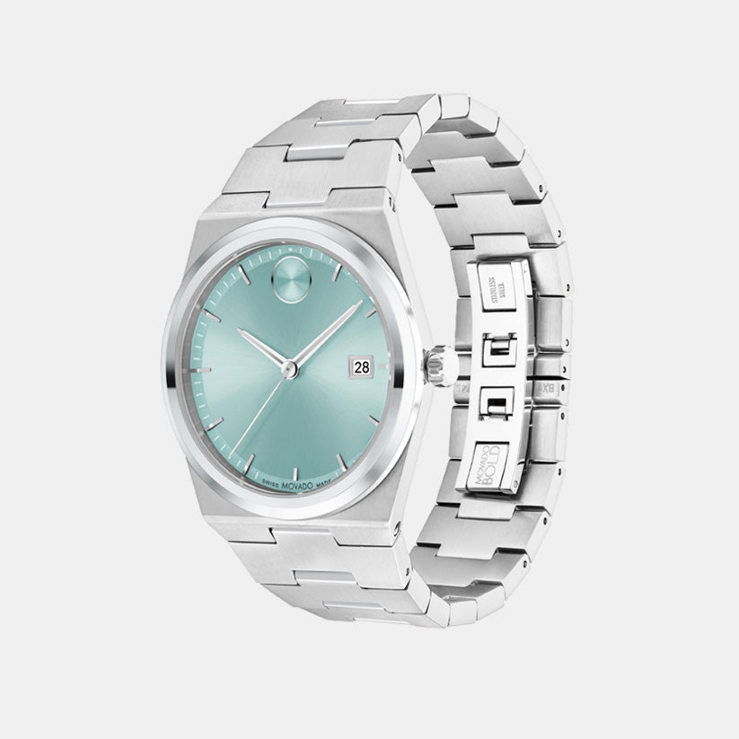 Movado Bold Men Quartz Blue Seafoam Dial Analog Stainless Steel Watch 3601243 - view 2